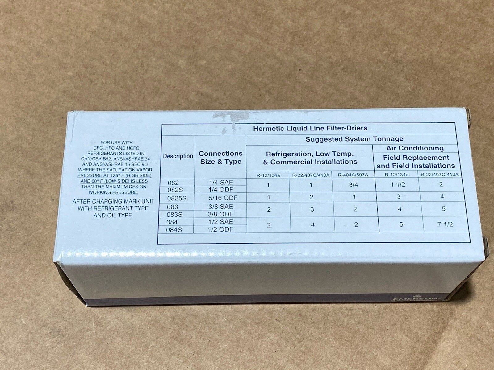 Emerson EK 083S PCN047608 Liquid Line Filter-Drier 3/8″ ODF Solder New