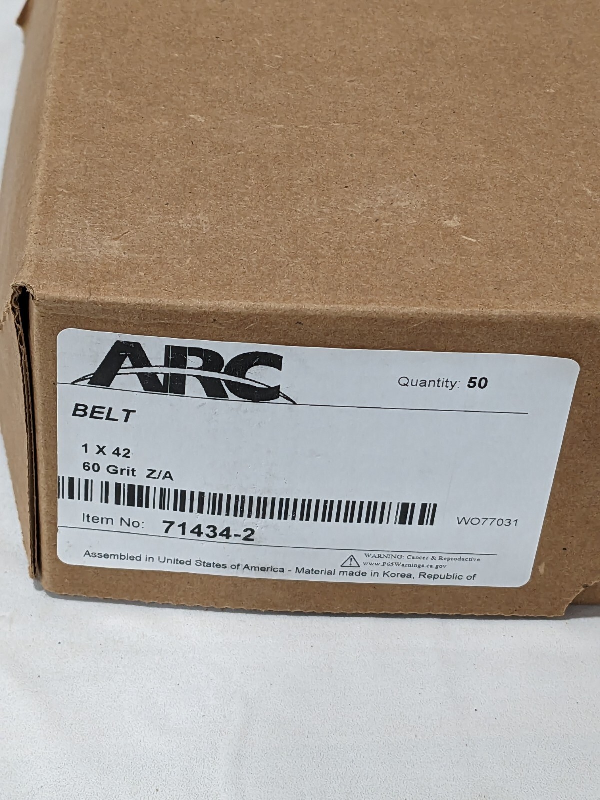 Arc Abrasive Belt ZA/Y 1" X 42" 60 Grit Qty 50 71434-2