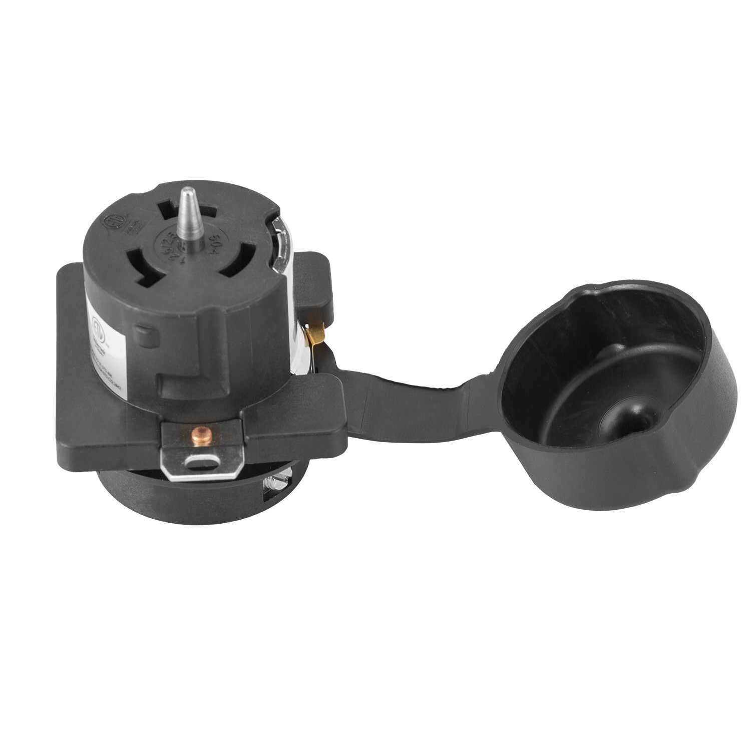 50Amp SS2-50R locking connector with Pin, 50Amp 125/250V Female, Black