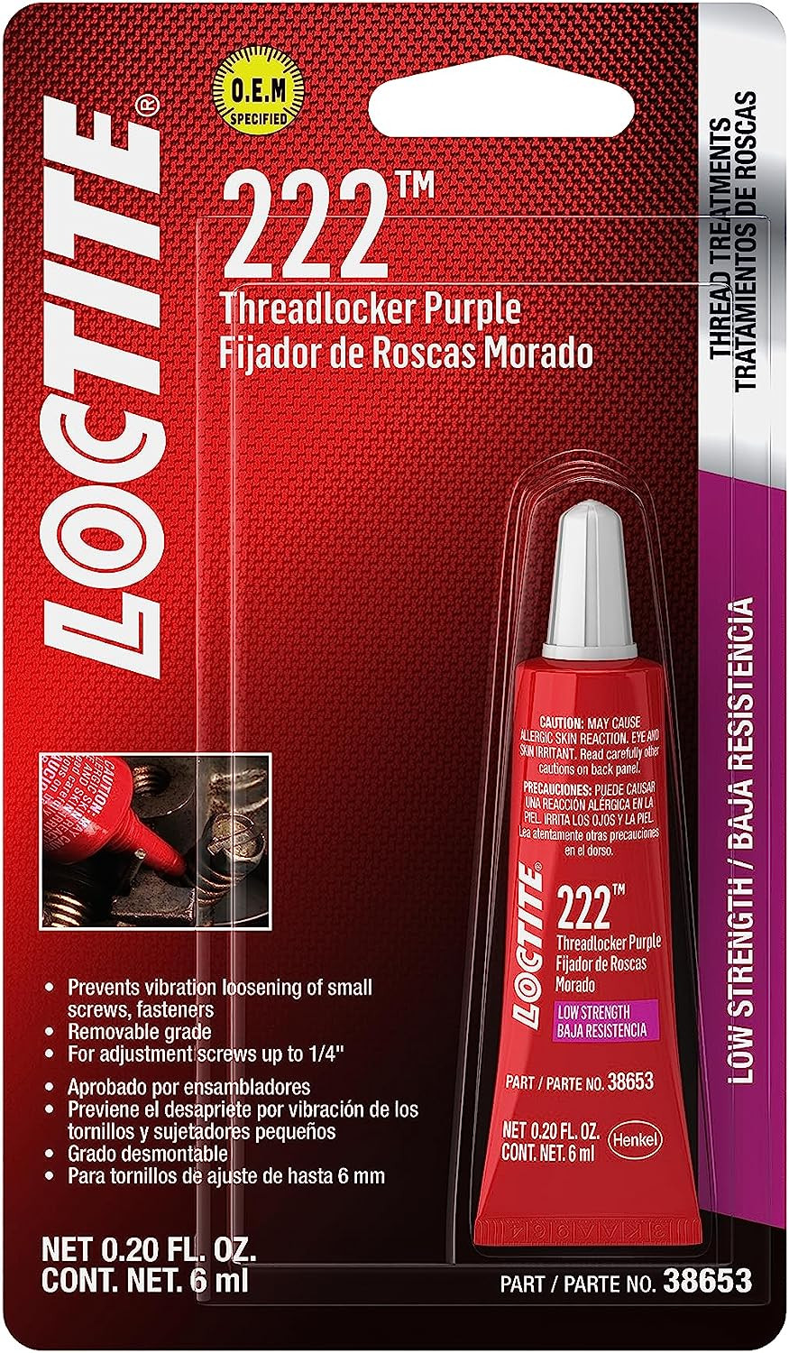 38653 222 Purple Low Strength Thread Locker Tube – 6 ml
