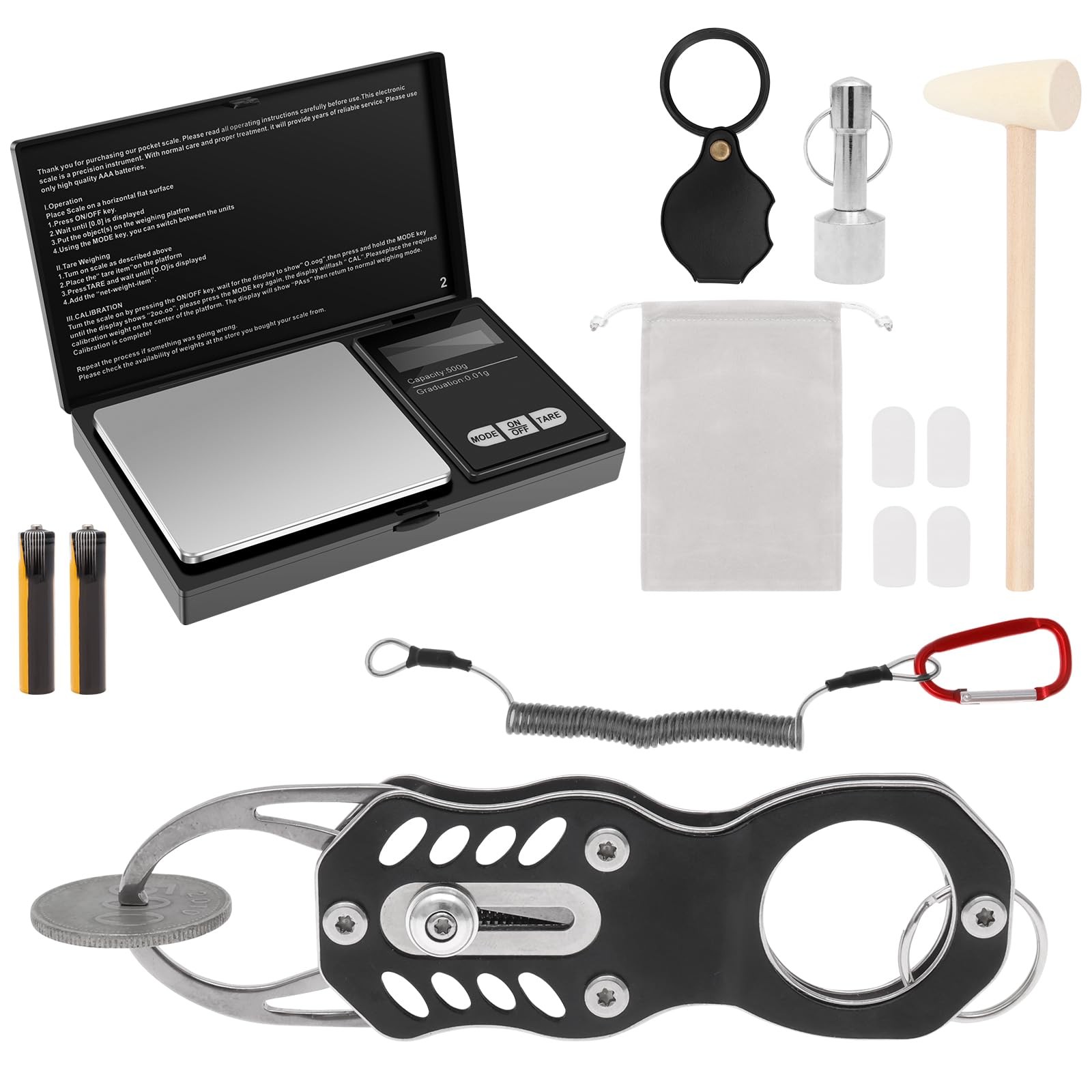 The Pocket Coin Ping pinger Tester Kit with Gram Scale 500g/0.01g High Precis…