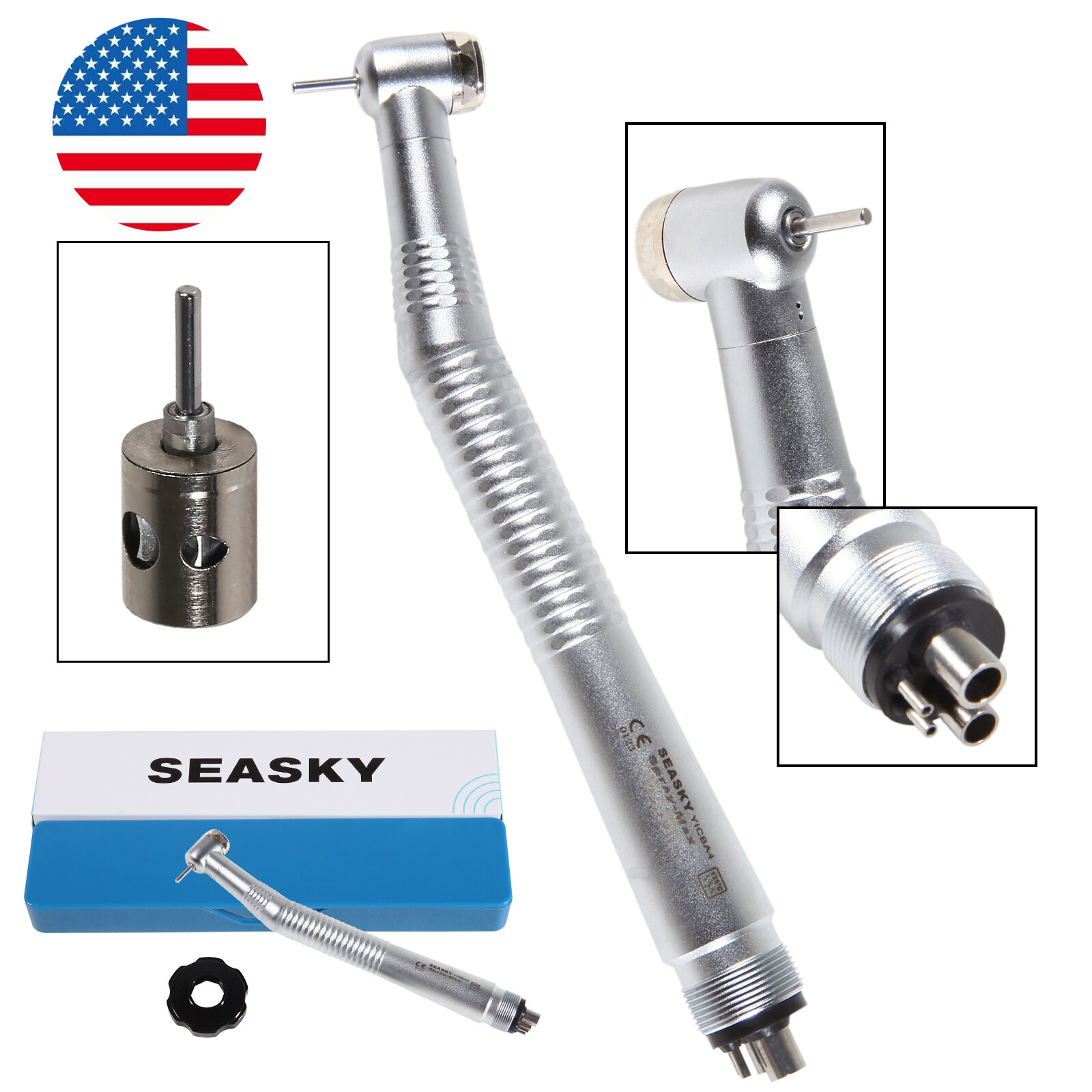 10 Pcs Seasky NSK PANA MAX Style Dental High Speed Turbine Handpiece Push 4Holes