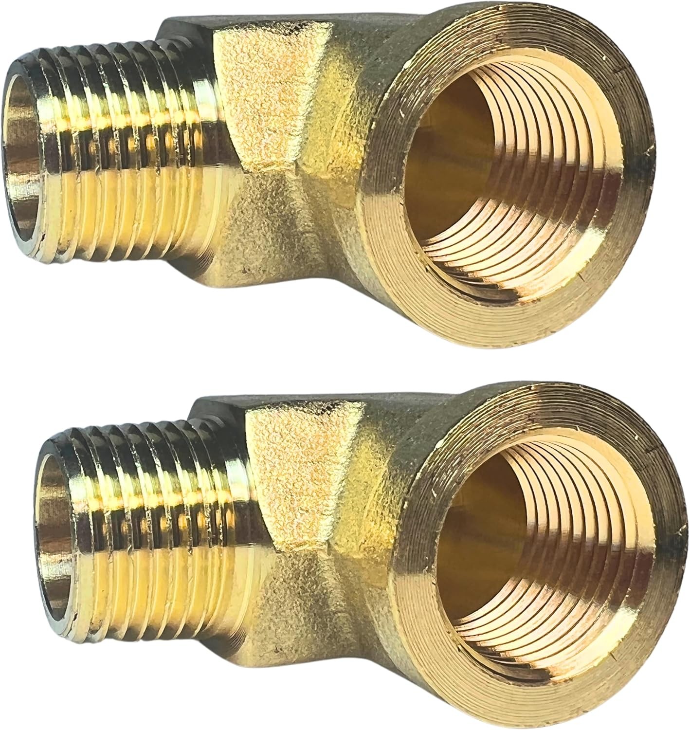 2pcs 3/8″ NPT Brass 90° Street Elbow Male to Female Pipe Fitting Forged Durable