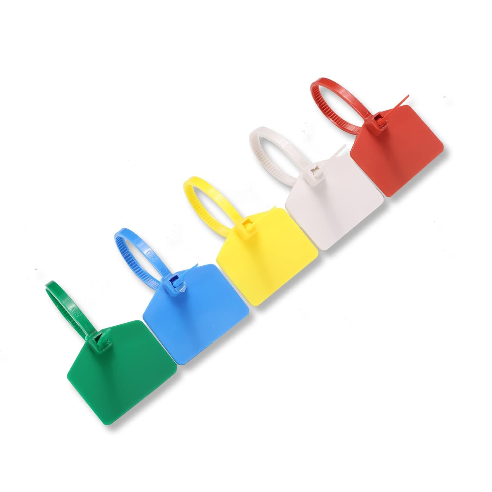 4 in Marker Nylon Cable Ties, Plastic Water Proof Tags, Small, Red