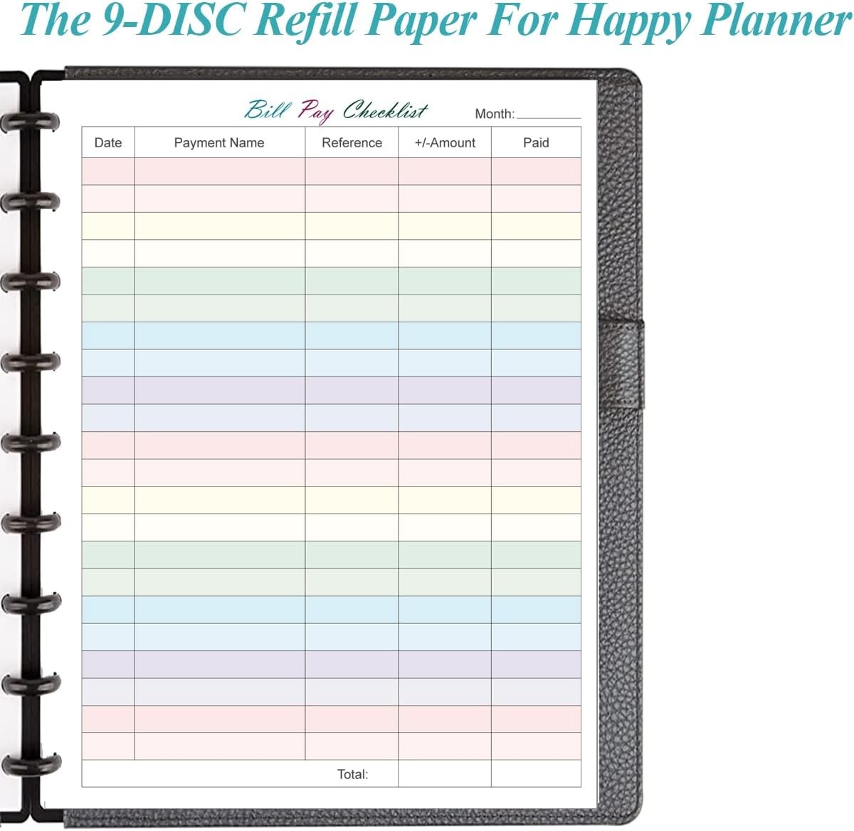 Bill Pay Checklist Refills – 50 Sheets/100 Pages Classic 50 Sheets, Colorful