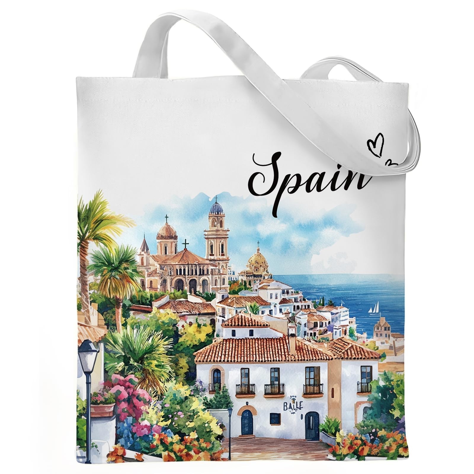 VeloKomo Spain Souvenirs Tote Bag – Cotton Travel One Size, Multicolor