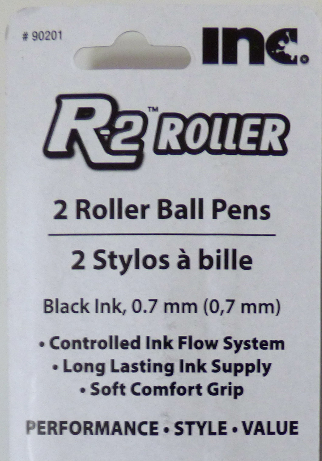 New Inc R-2 Comfort-Grip Rollerball Pens 0.7mm, 1 pack of 2 Pens (Black Ink)