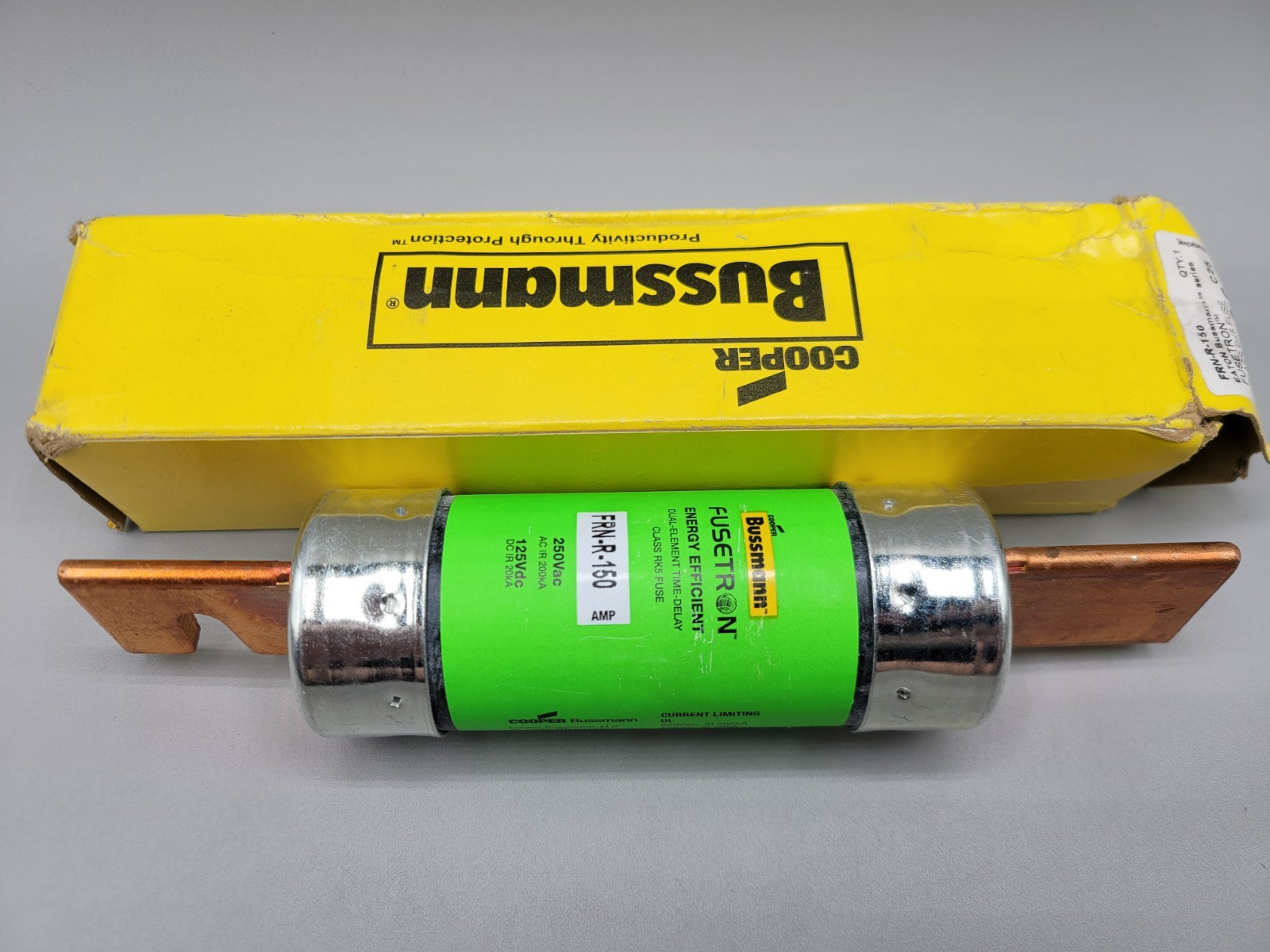 NEW Cooper Bussmann FRN-R-150 150A 125VAC/250VAC Dual Element Fuse Green