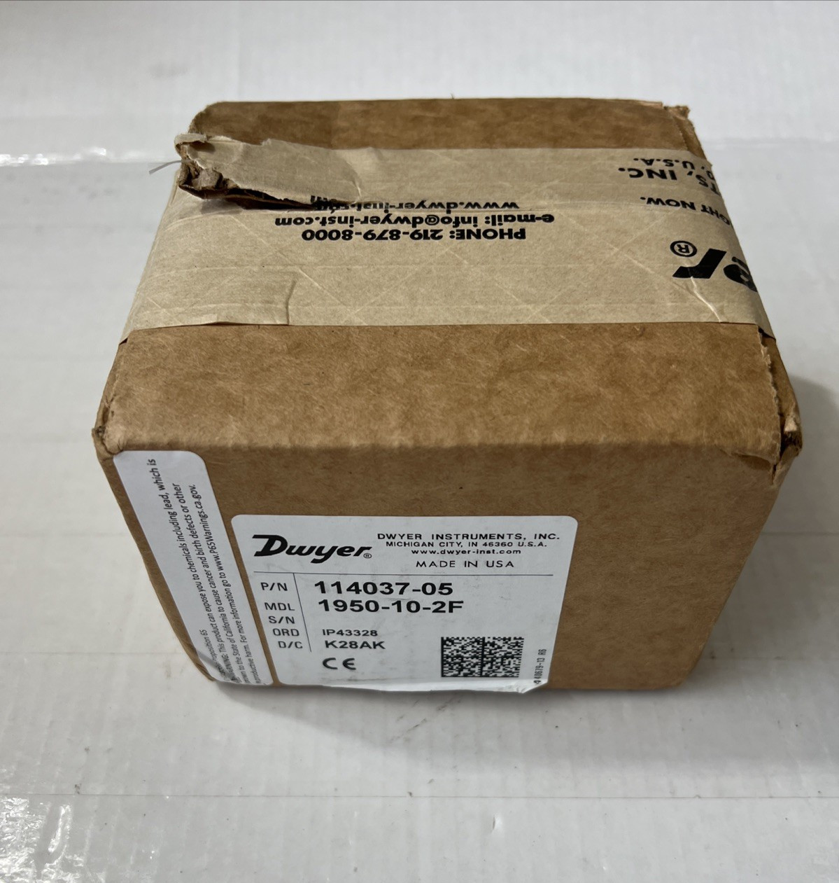DWYER 1950-10-2F DIFFERENTIAL PRESSURE SWITCH