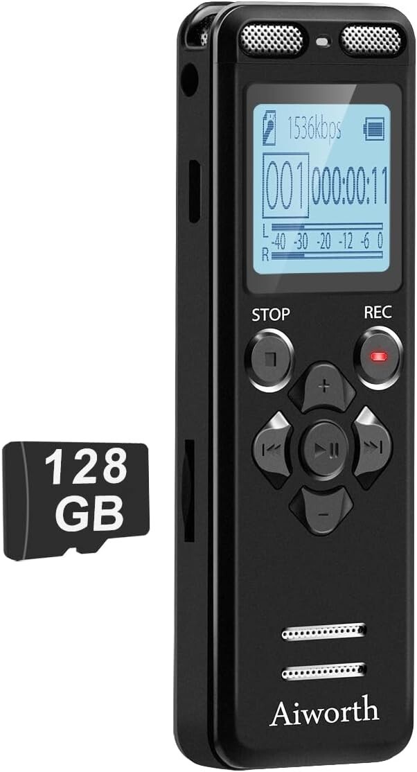 High-Quality Voice Activated Recorder – 1536Kbps Stereo with Password Protection