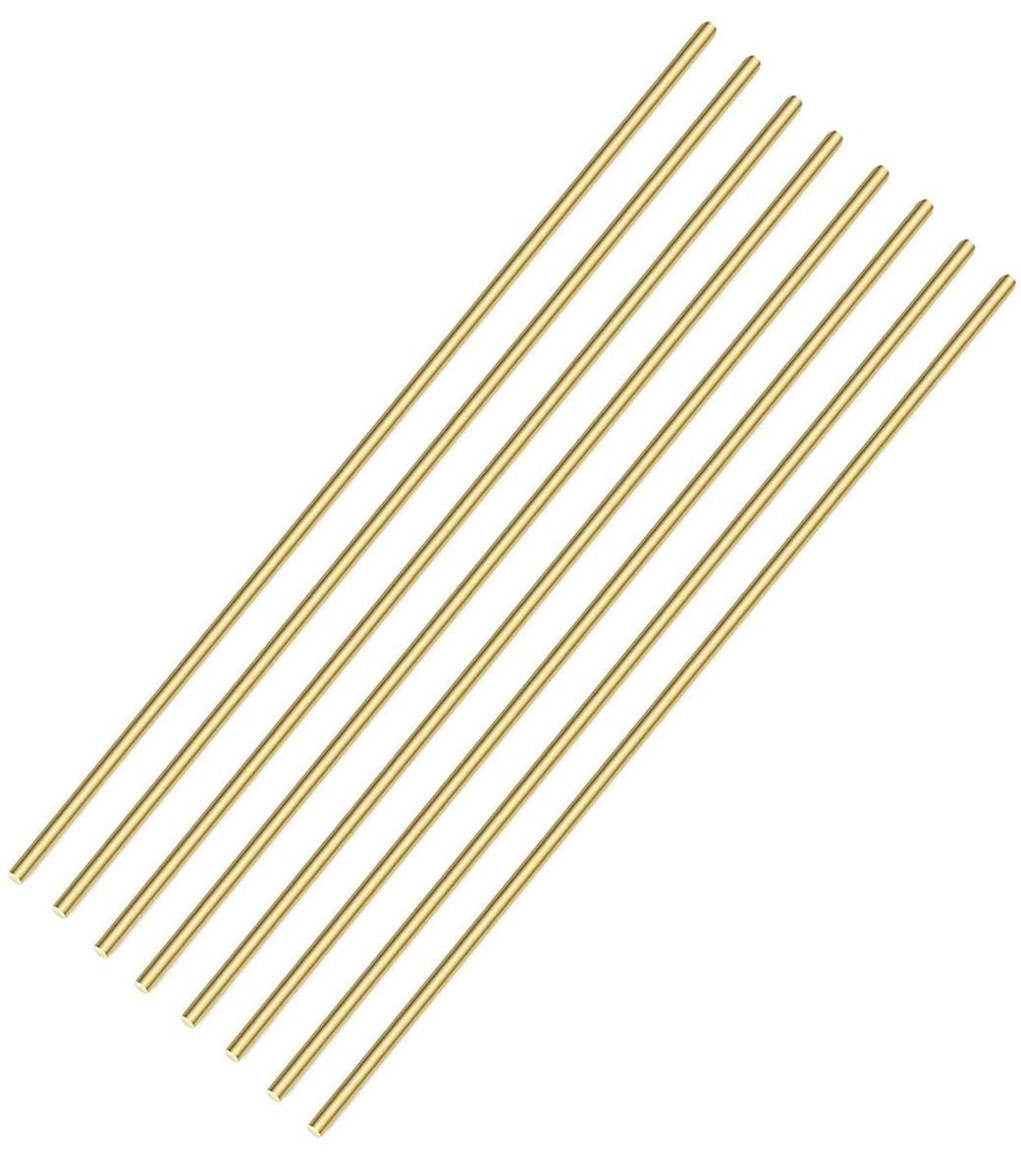 1/8 Inch Brass Round Rod 8Pcs Solid Round Brass Rod Lathe Bar Stock 11.8 inch