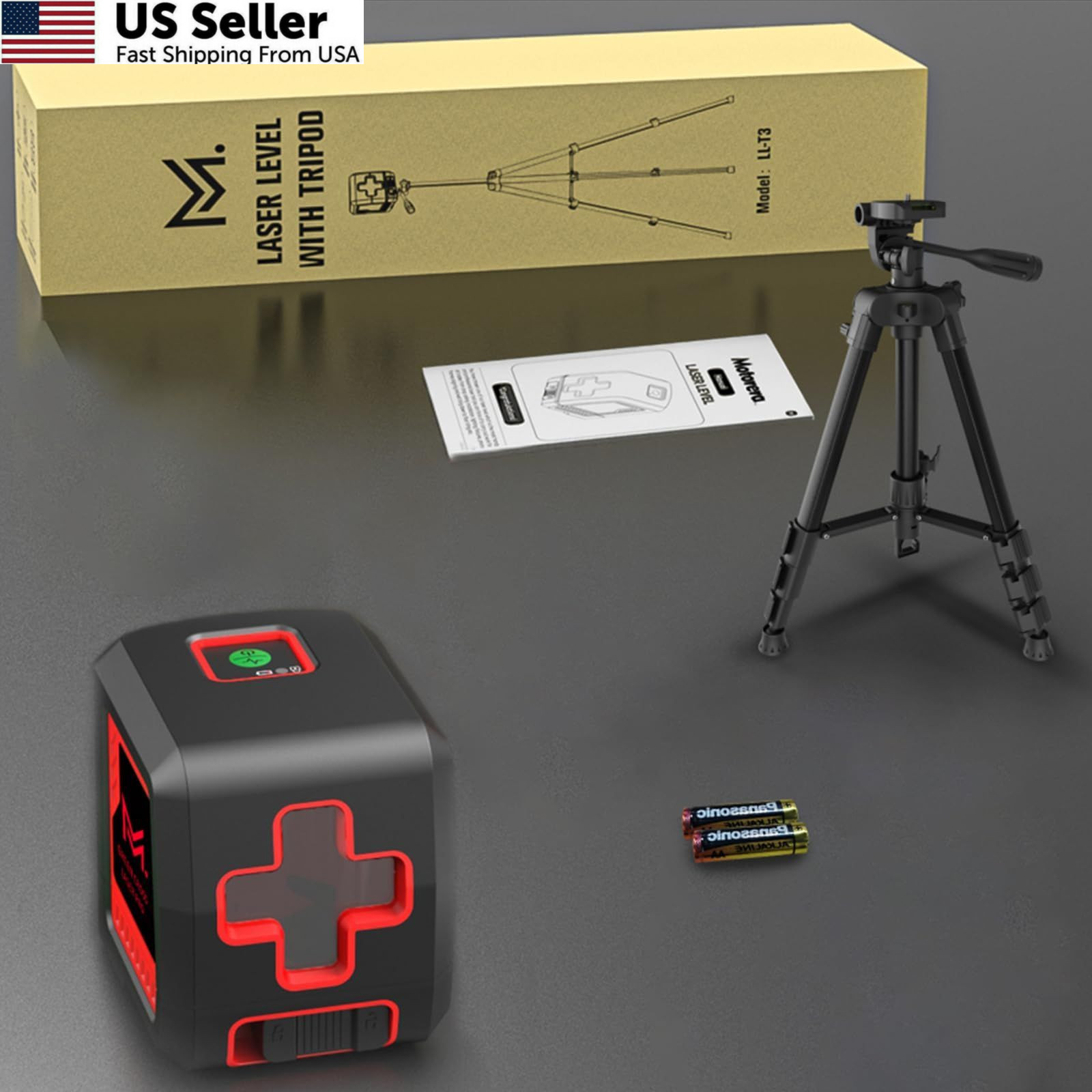 Self Leveling Laser Level 100ft Green Cross Line with Tripod IP54 Waterproof USA