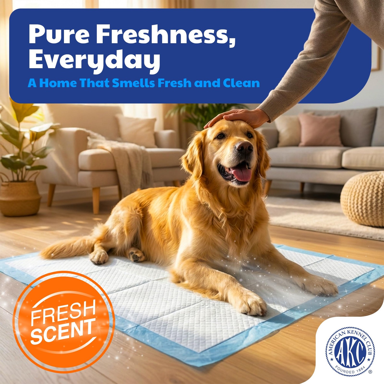 American Kennel Club XL Scented Puppy Training Pads 28×30 50 Count Absorbent