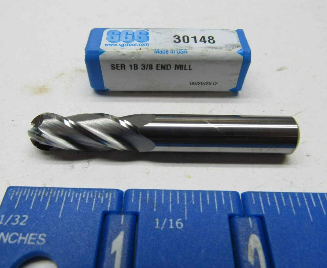 SGS 3/8″ 4-FLUTE CENTER CUTTING SOLID CARBIDE BALL NOSE END MILL