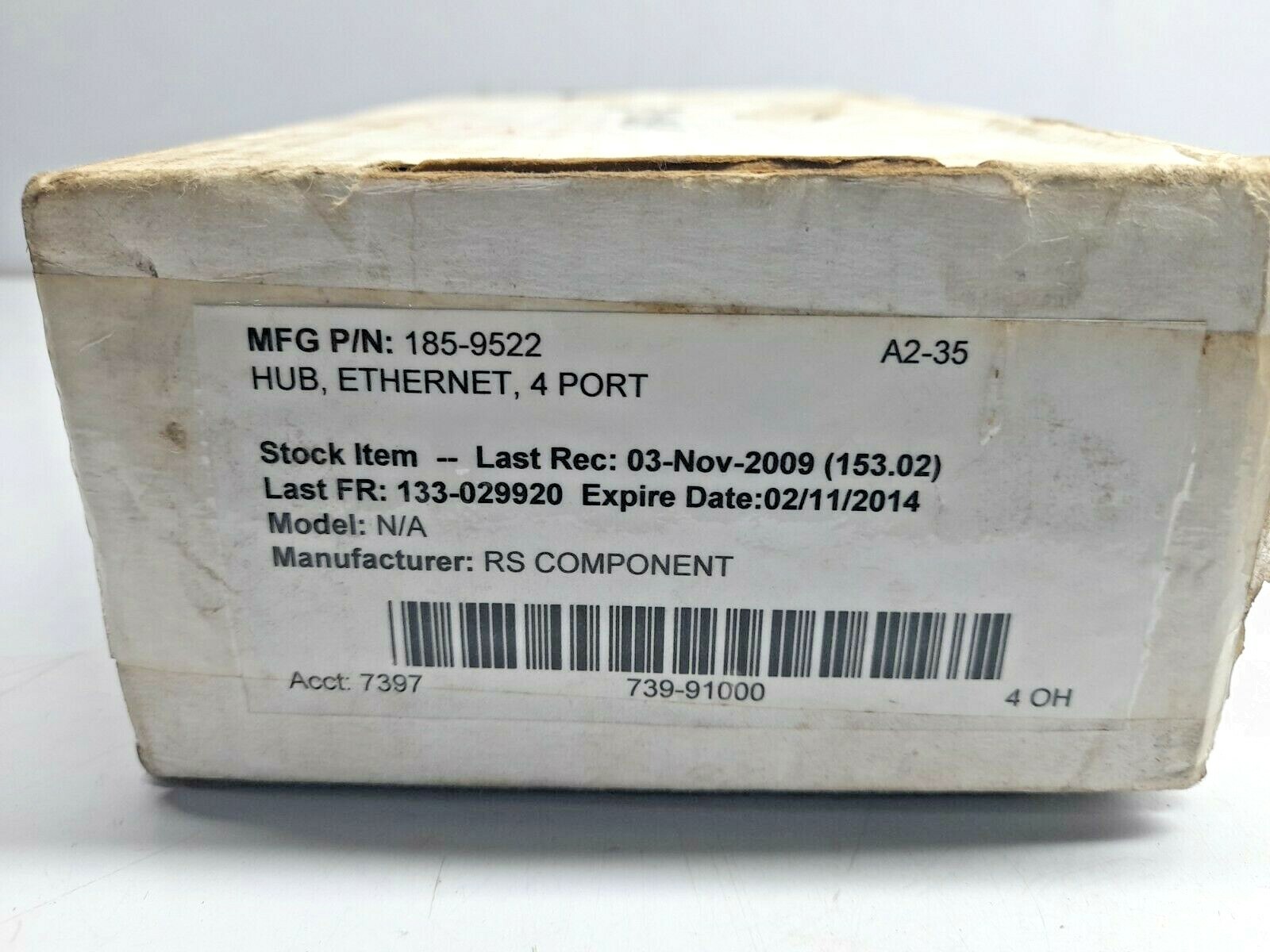 RS 185-9522 101 Network Series Hub 4-Port Ethernet Hub