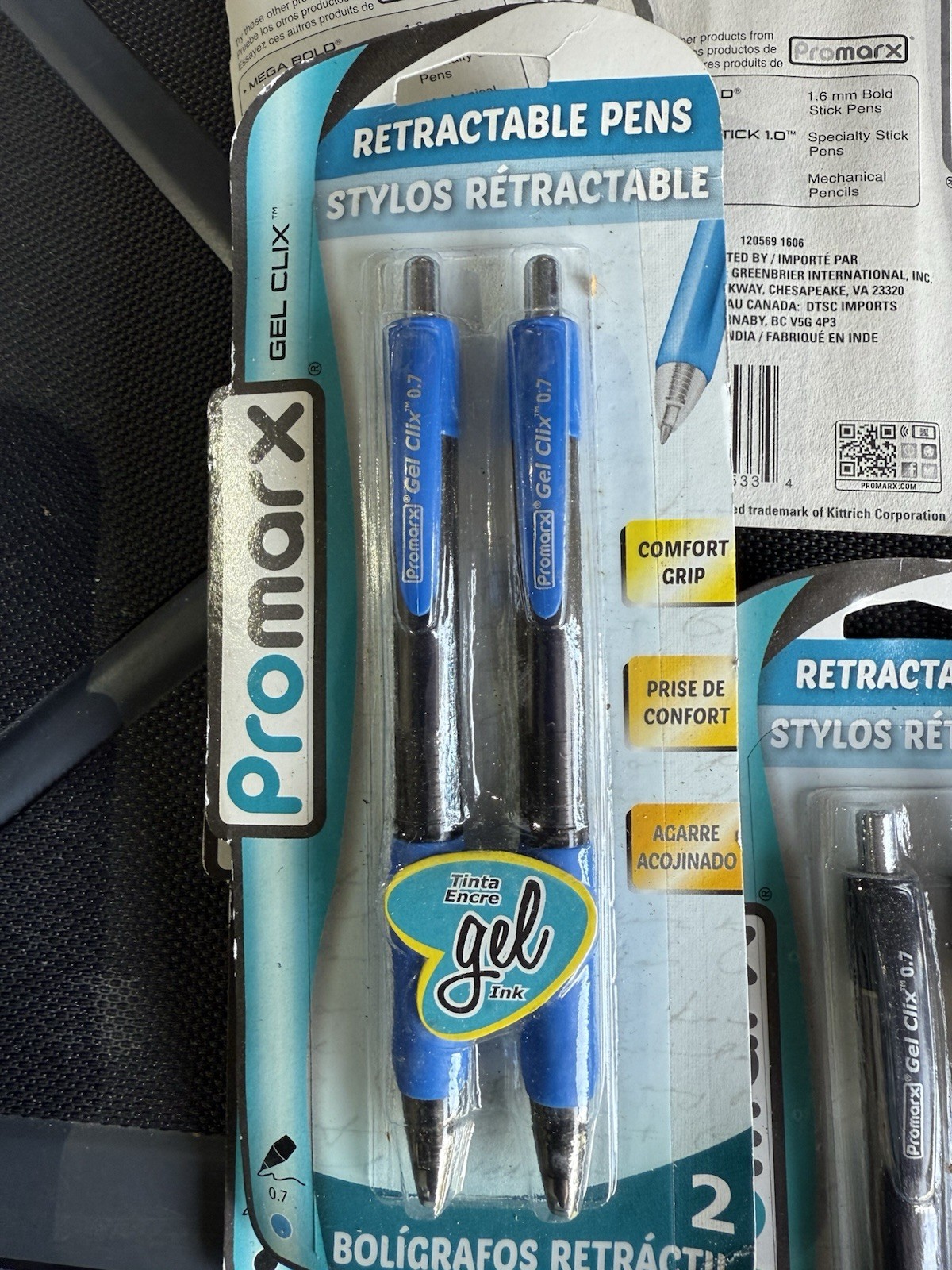 Promarx Retractable Pens 3-2pk Blue 3-2pk Black
