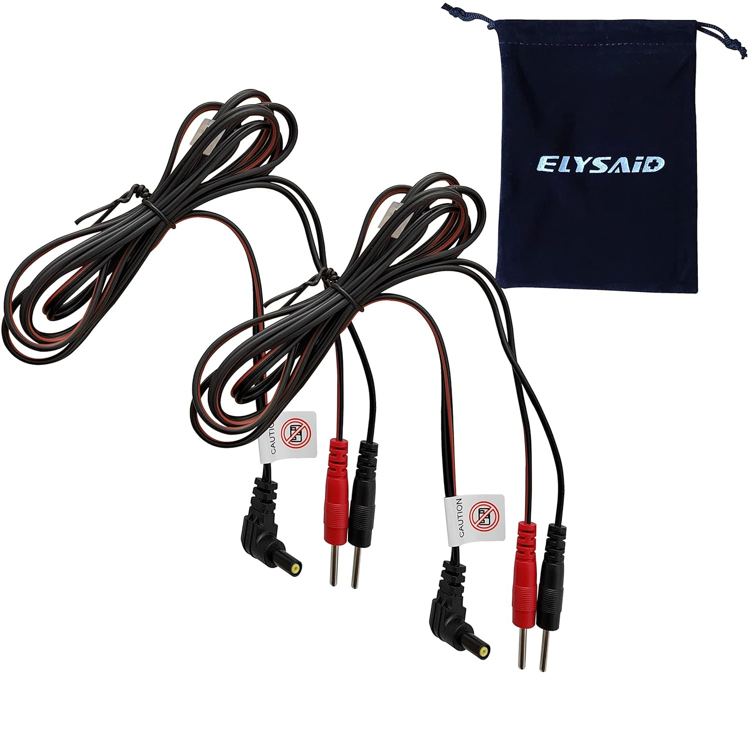 2 Pack Replacement Electrode Lead Wires: Connect Cables Pin 2mm for TENS Machine