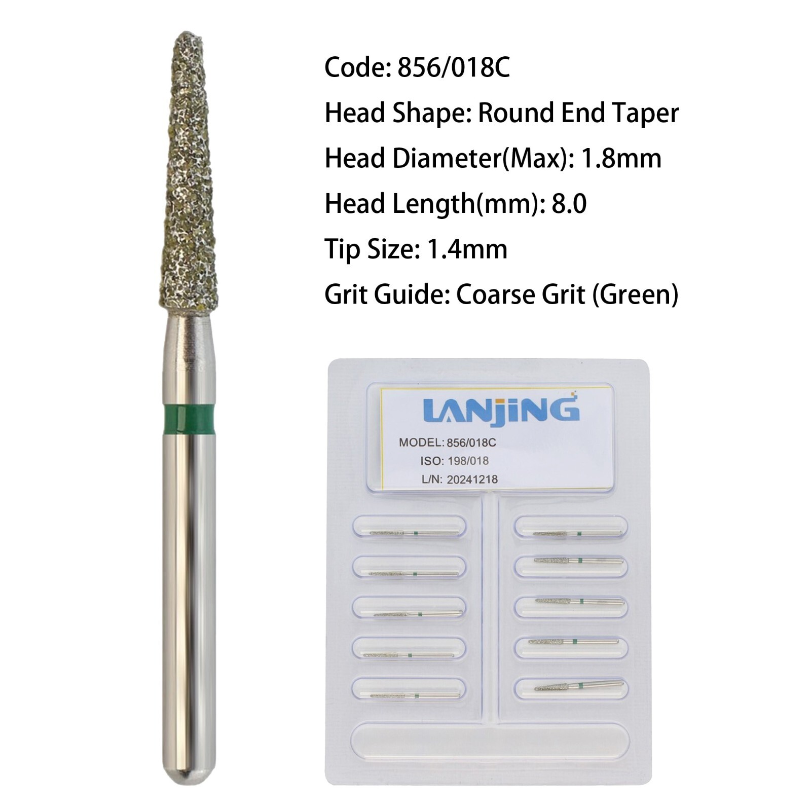 Dental Burs Diamond FG Round End Taper Football Surgical Long High Speed 856 850