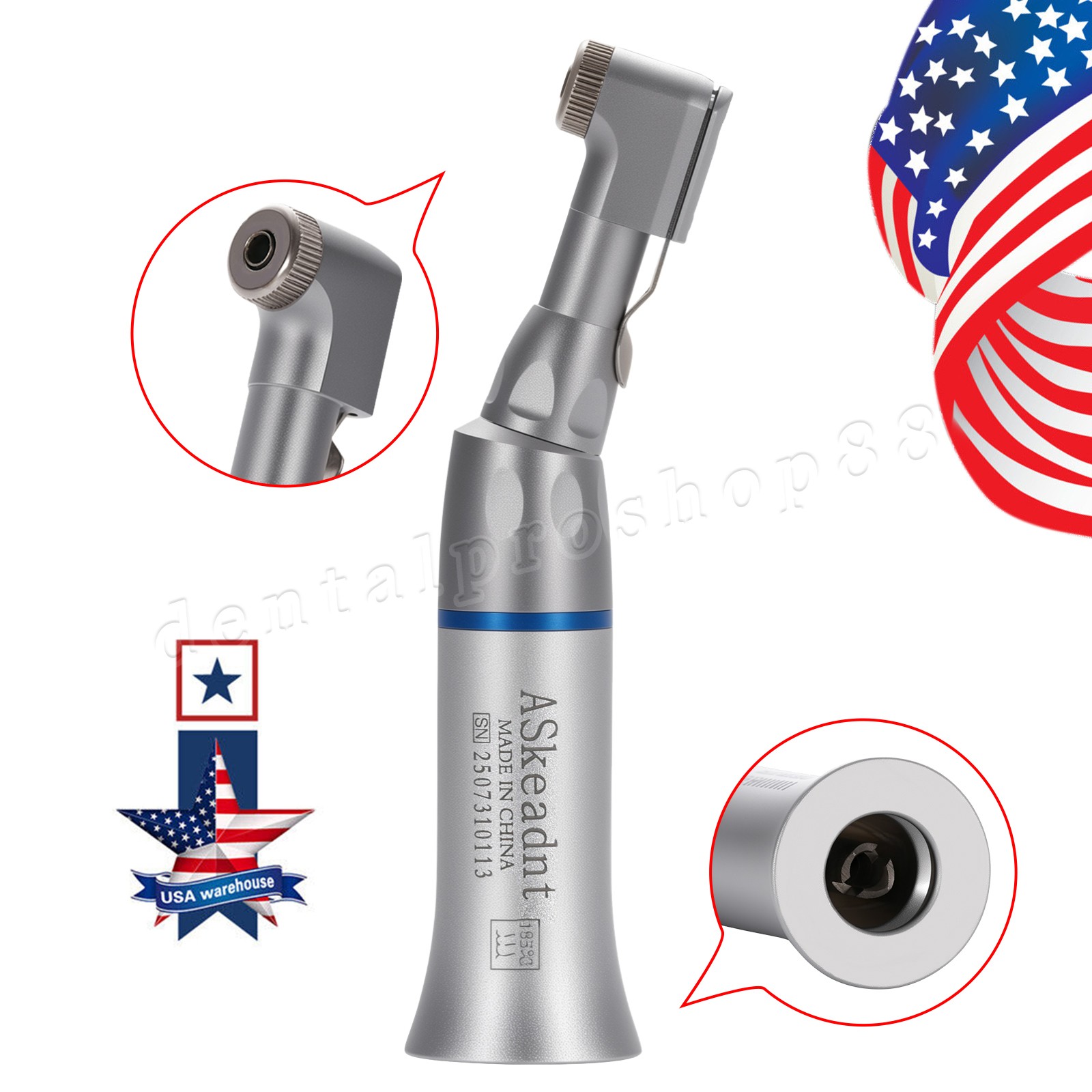 Dental Slow Low Speed Handpiece Autochuck Contra Angle Air Motor NSK Style 2/4H