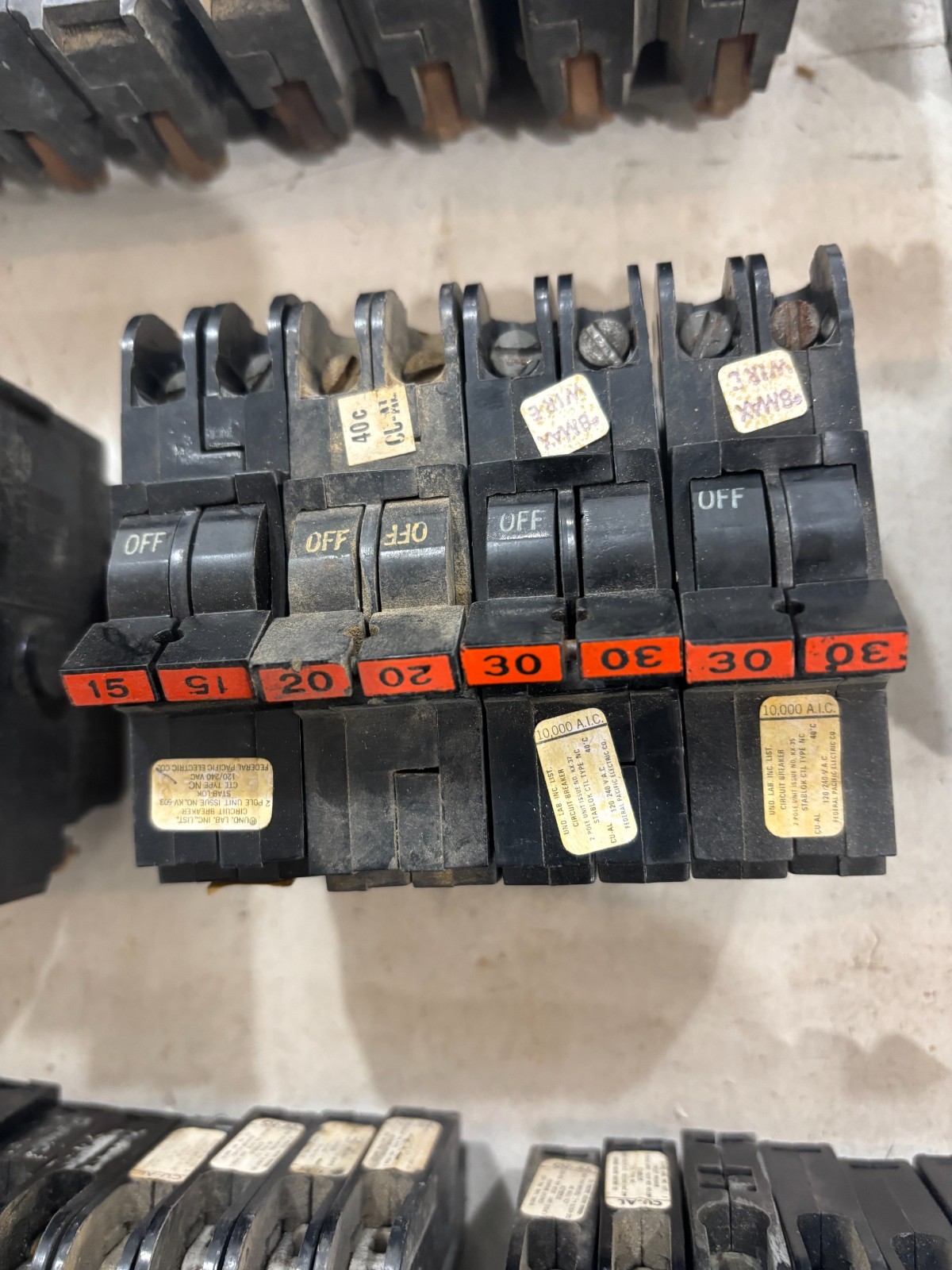 Lot of 40 – Federal Pacific/ American Stab-Lok Breakers