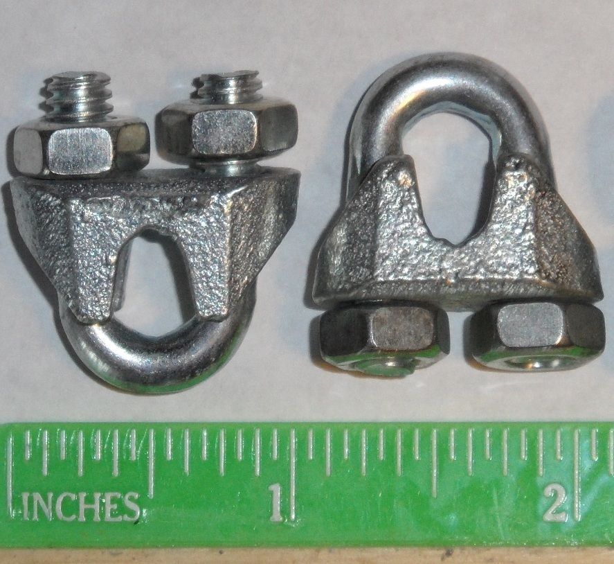 Steel Aircraft Cable Wire Rope Hot Dipped Steel Galvanized Cable w/ Cable Clamps