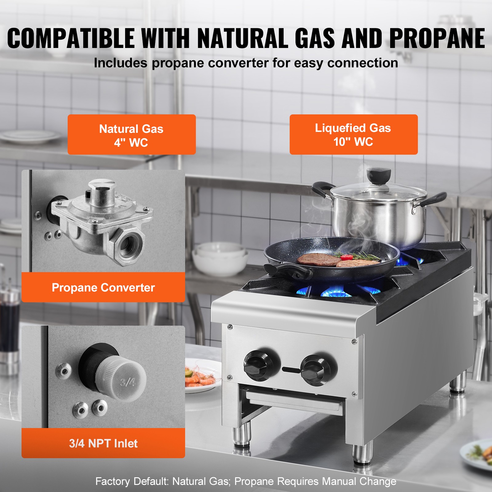 Uimoso Commercial Gas Stove with 2 Burners for Countertop Cooking in Kitchens