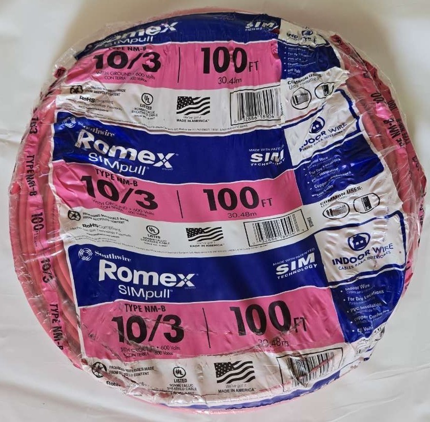 Southwire Romex 10/3 Electrical Wire 100ft NM-B Sheathed Cable With Ground NEW