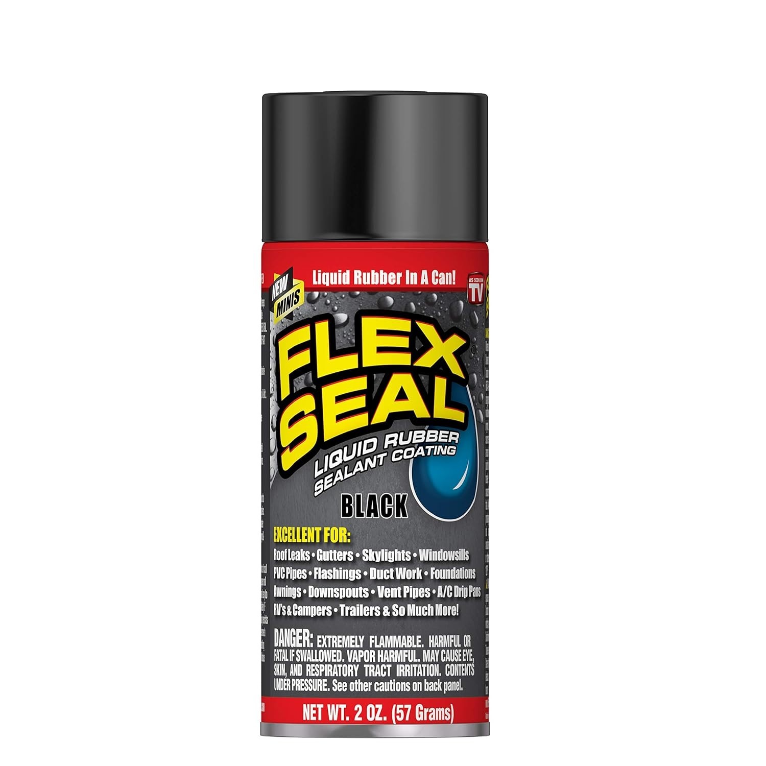 Flex Seal Mini, Black, Stop Leaks Instantly, Waterproof Rubber Spray On Sealant