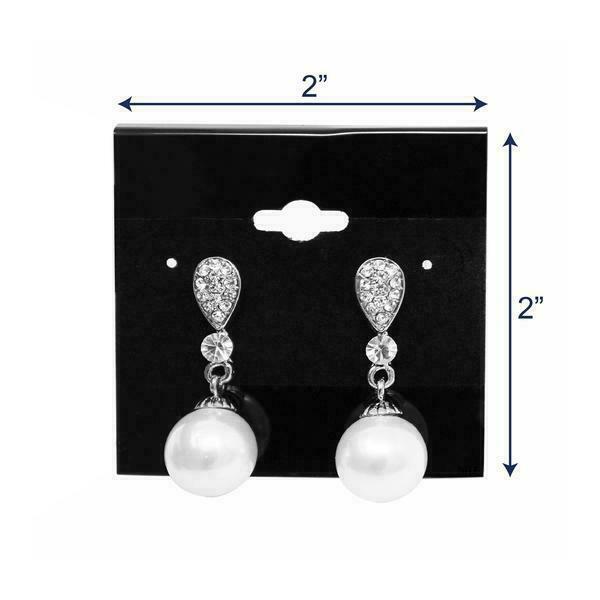Plain Black Hanging Earring Cards Jewelry Display Flocked Cards 2 X 2 Inch (100)
