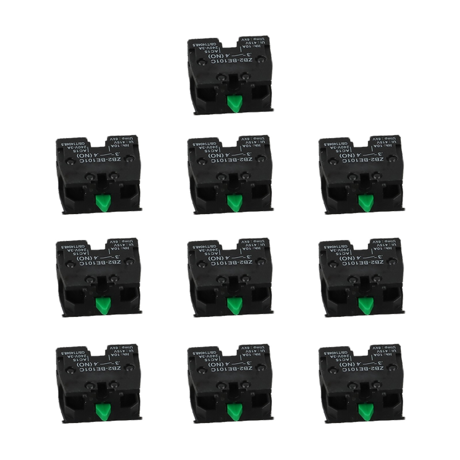 10PCS Push Button Switch Contact Block Snap in 10A 600V for Control Panels