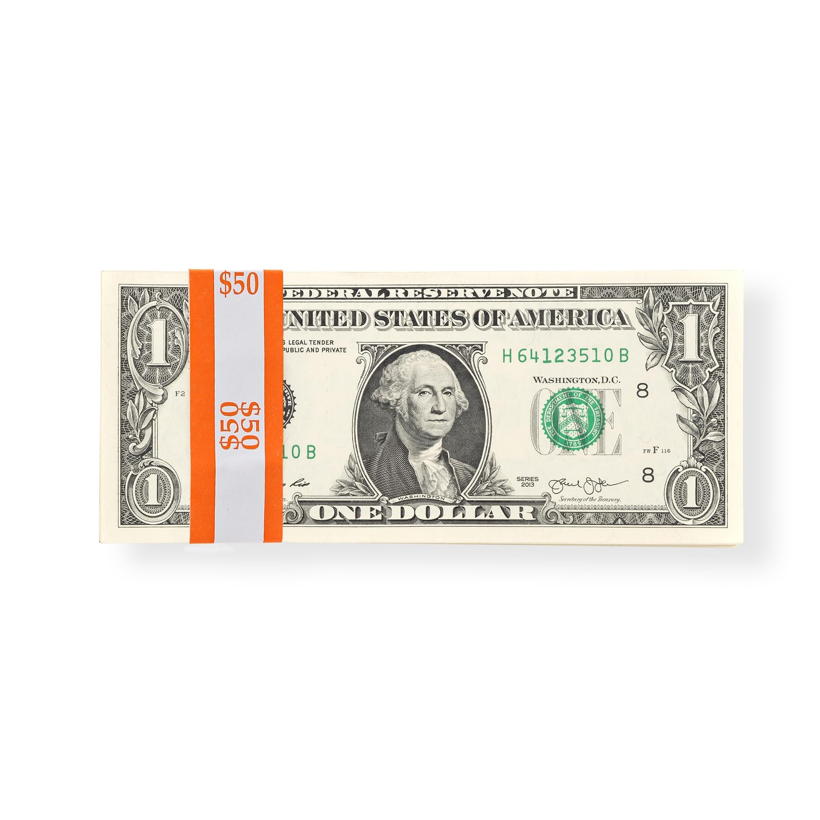 Self-Sealing Currency Straps – Pack of 100 Orange Bands for $50 Bills -…