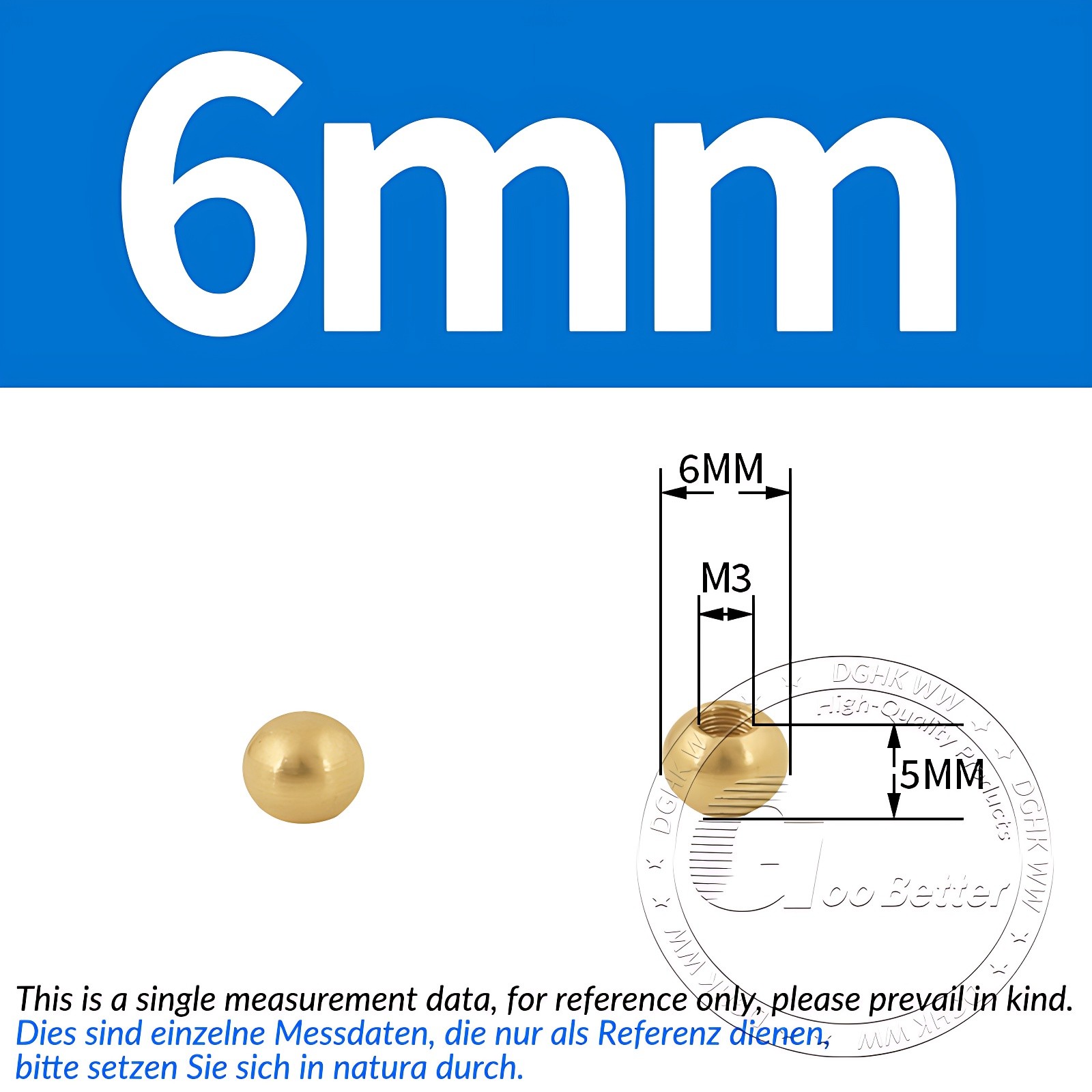 Pure Brass Thread Ball Nut With Internal Thread M3 M4 M6 M10 M12 Diameter 6-25mm