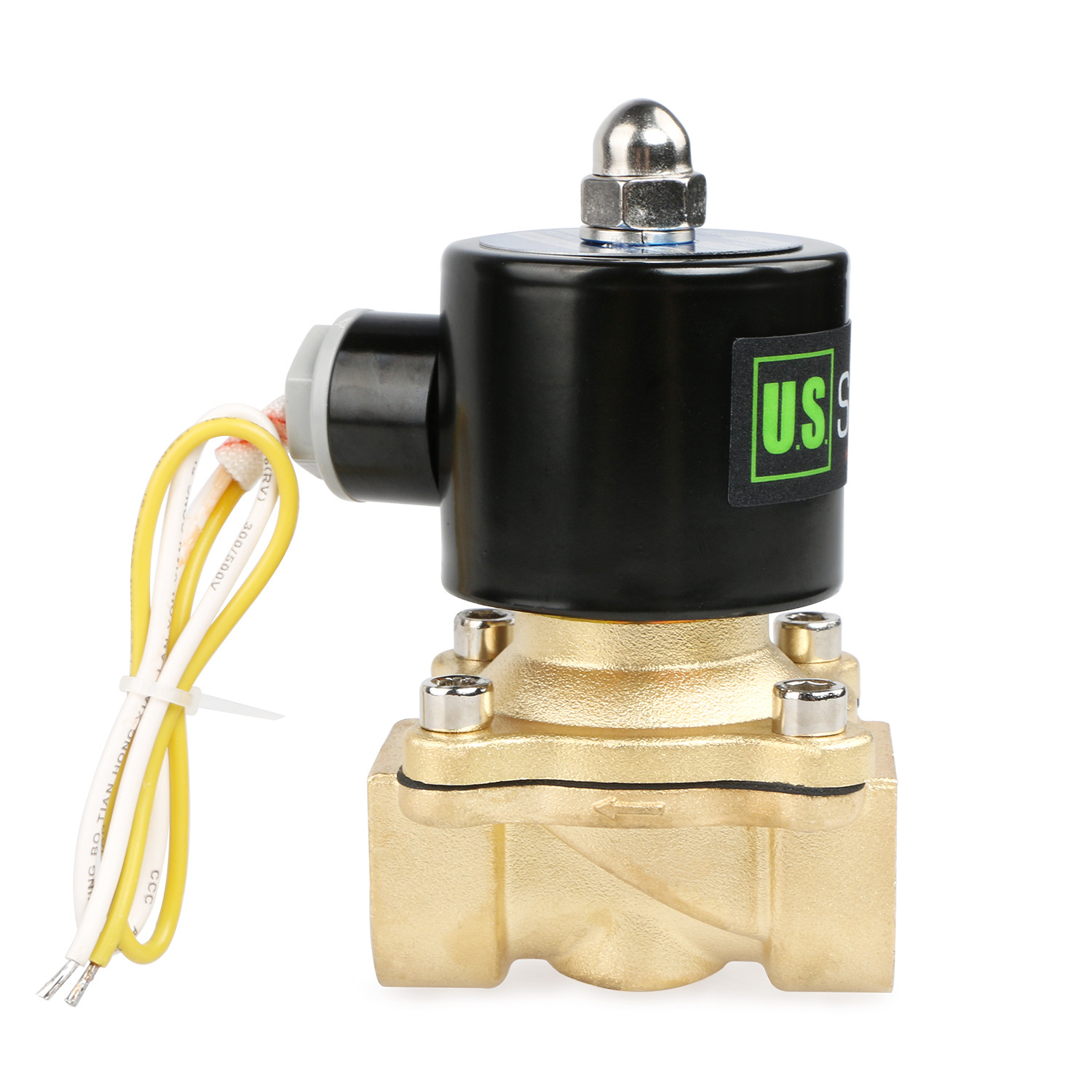 U.S. Solid Electric Solenoid Valve 3/4 inch Brass 110V AC