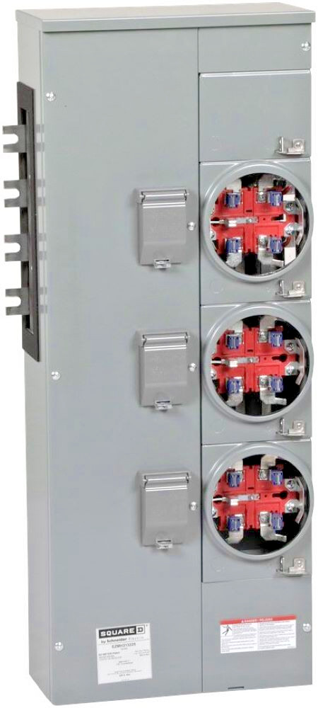 New Square D Ringless 5 Jaw 3 Meter Branch Unit 208y/120V 3PH 4W 3R EZMH313225