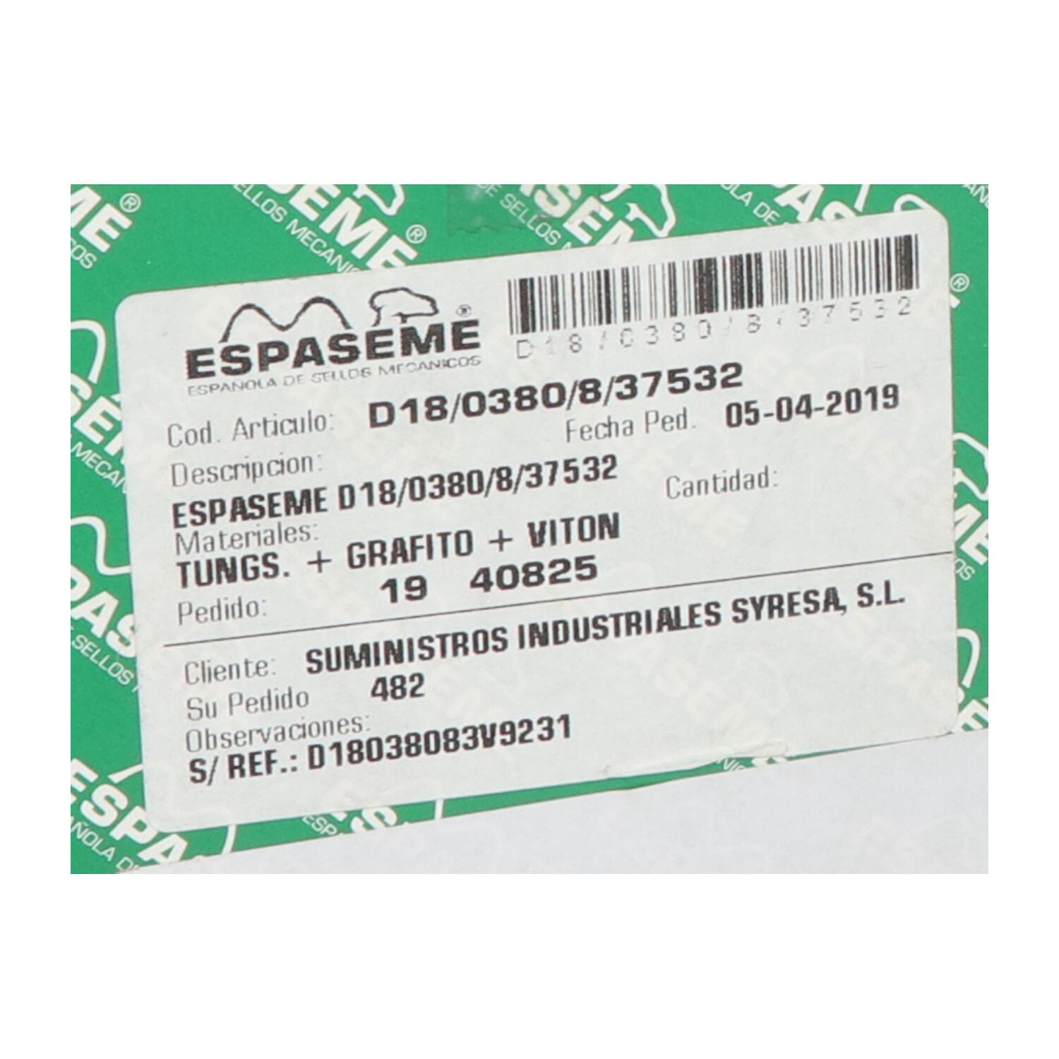 Espaseme D18/0380/8/37532 waste water valve New NFP