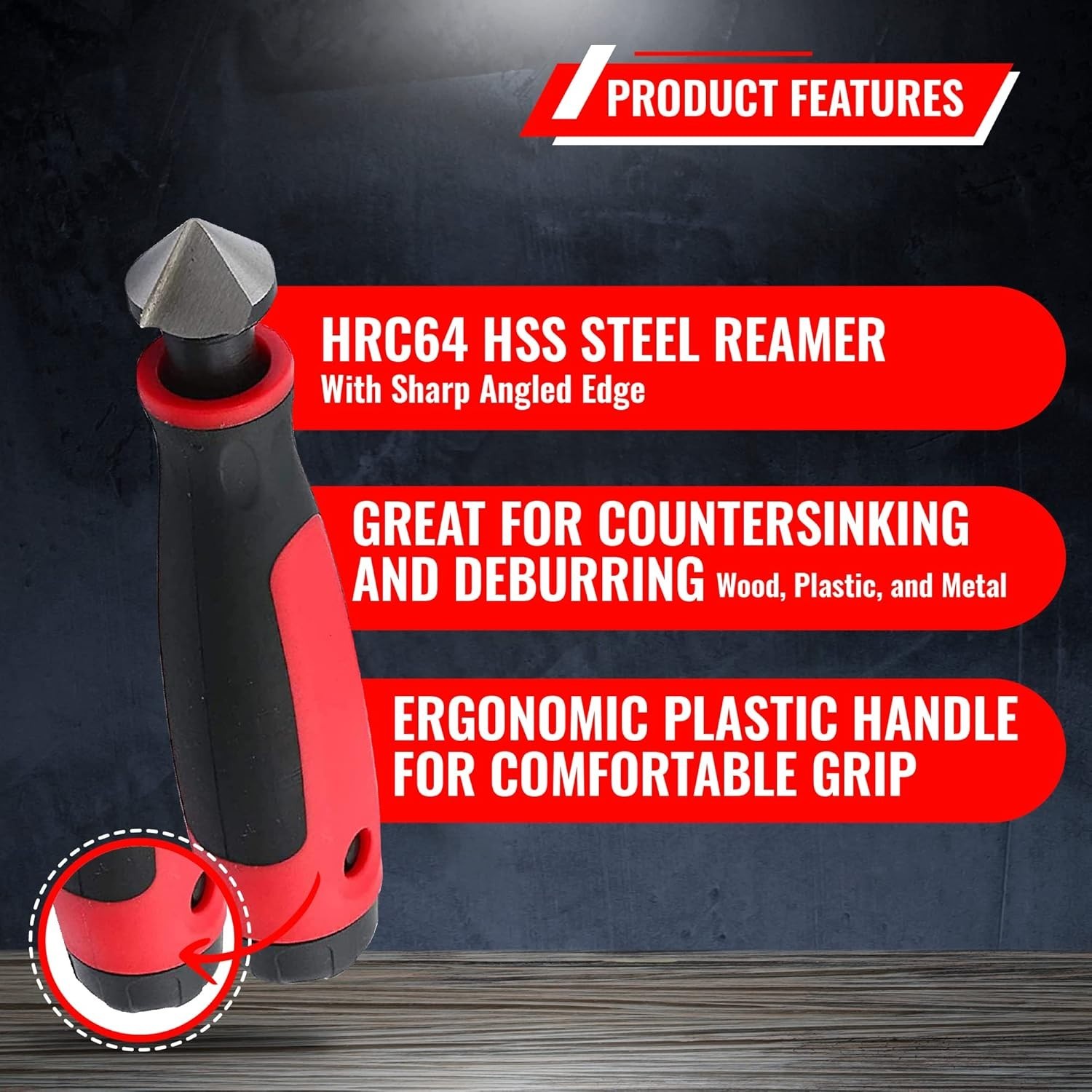 AFA Tooling Deburring Countersink Reamer Tool with 15 Blade for PVC Copper Resin
