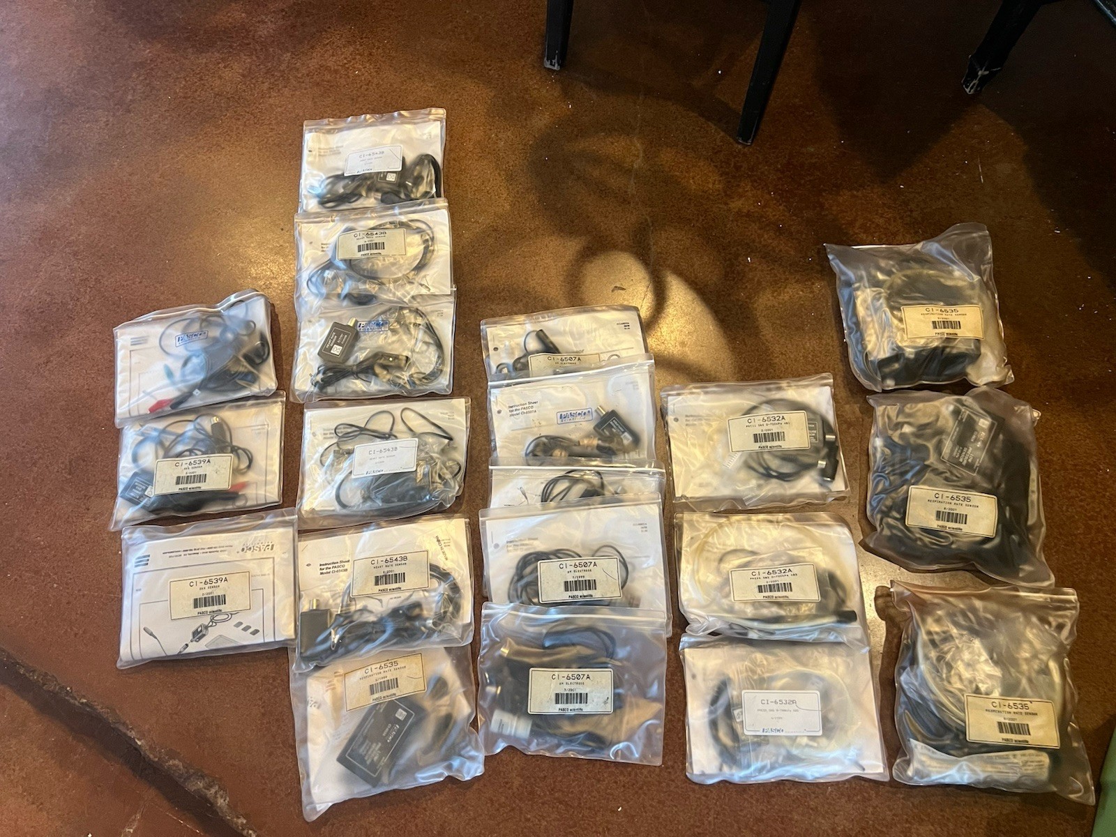 Huge box – PASCO Scientific Sensors, Heart Rate, pH Electrode, EKG, Respiration.
