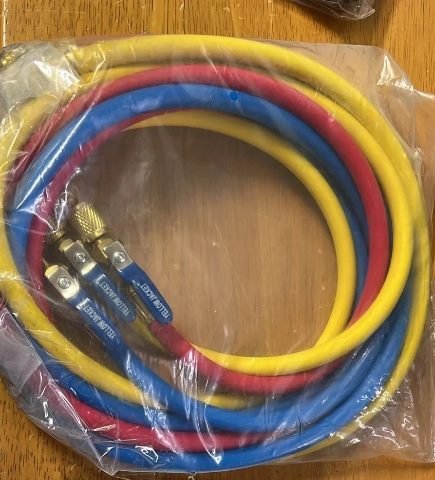 Yellow Jacket 29986 Plus II 1/4″ Hose with Compact Ball Valve 72″ (Pack of 3) US