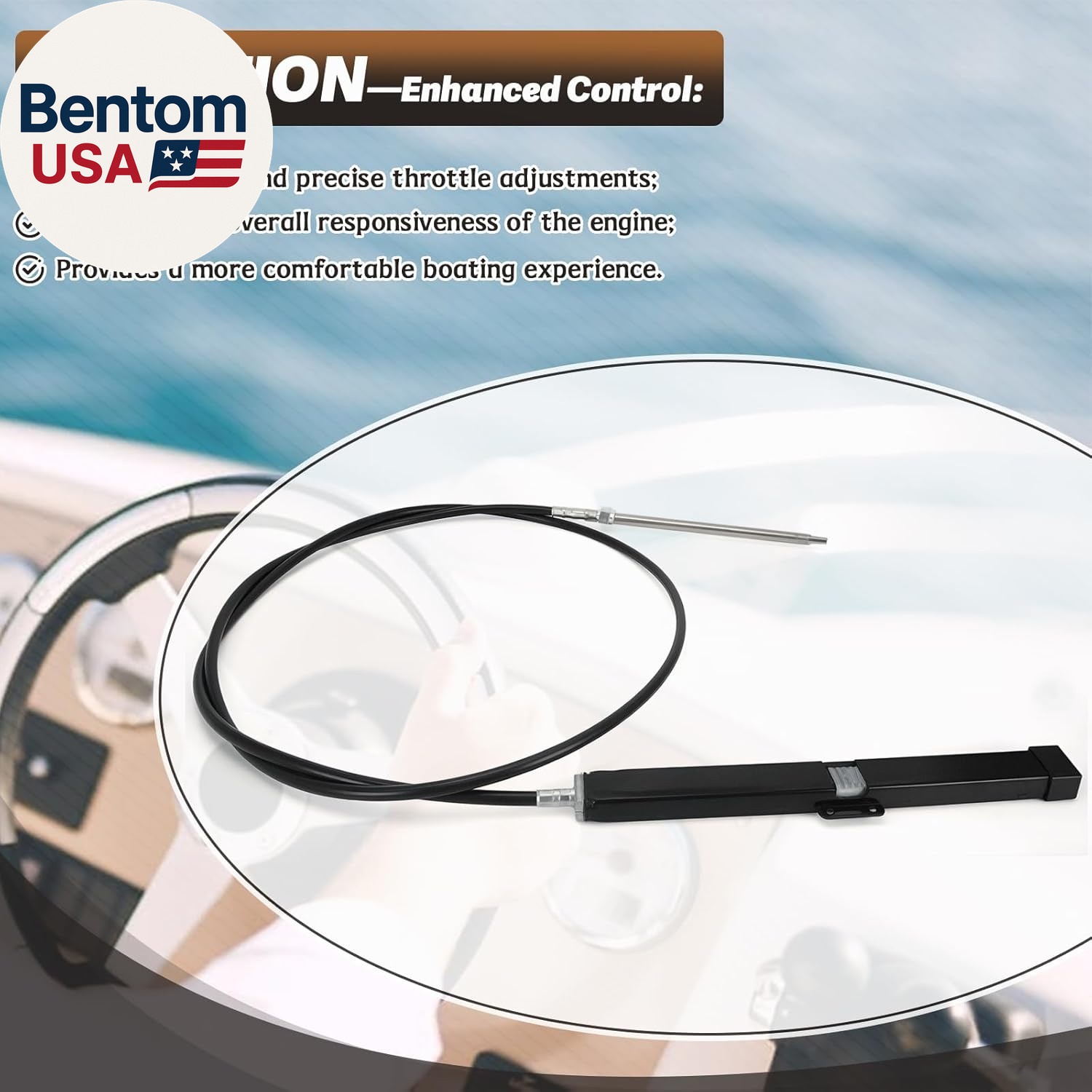 12FT 14FT 15FT 18FT 19FT Mechanical Rack & Pinion Steering Cable SSC134XX, Back
