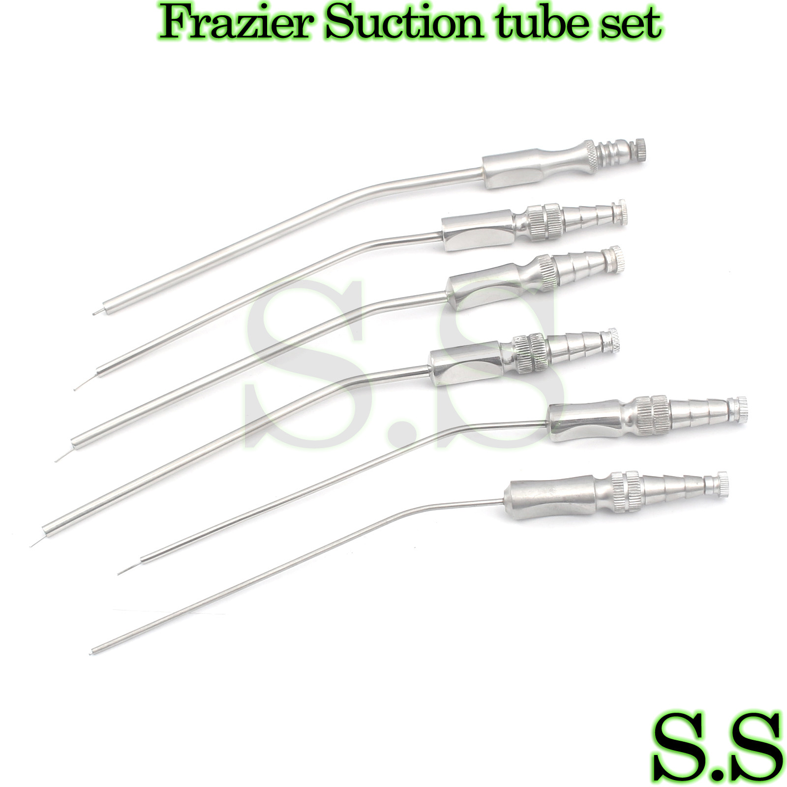 NEW Frazier Suction tube set of 6 tubes! Dental ENT Surgical Instruments