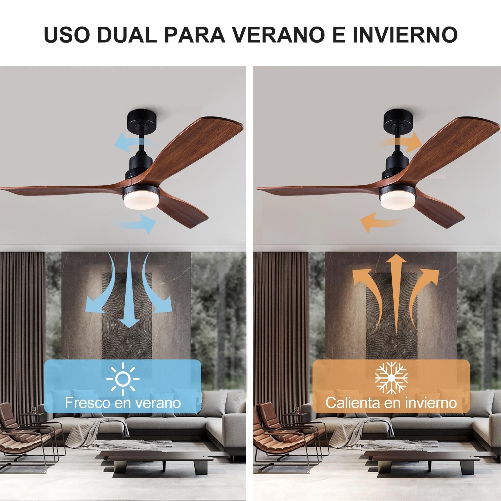 60 Inch Ceiling Fans with Lights and Remote Control, Dimmable LED Light,Quite…