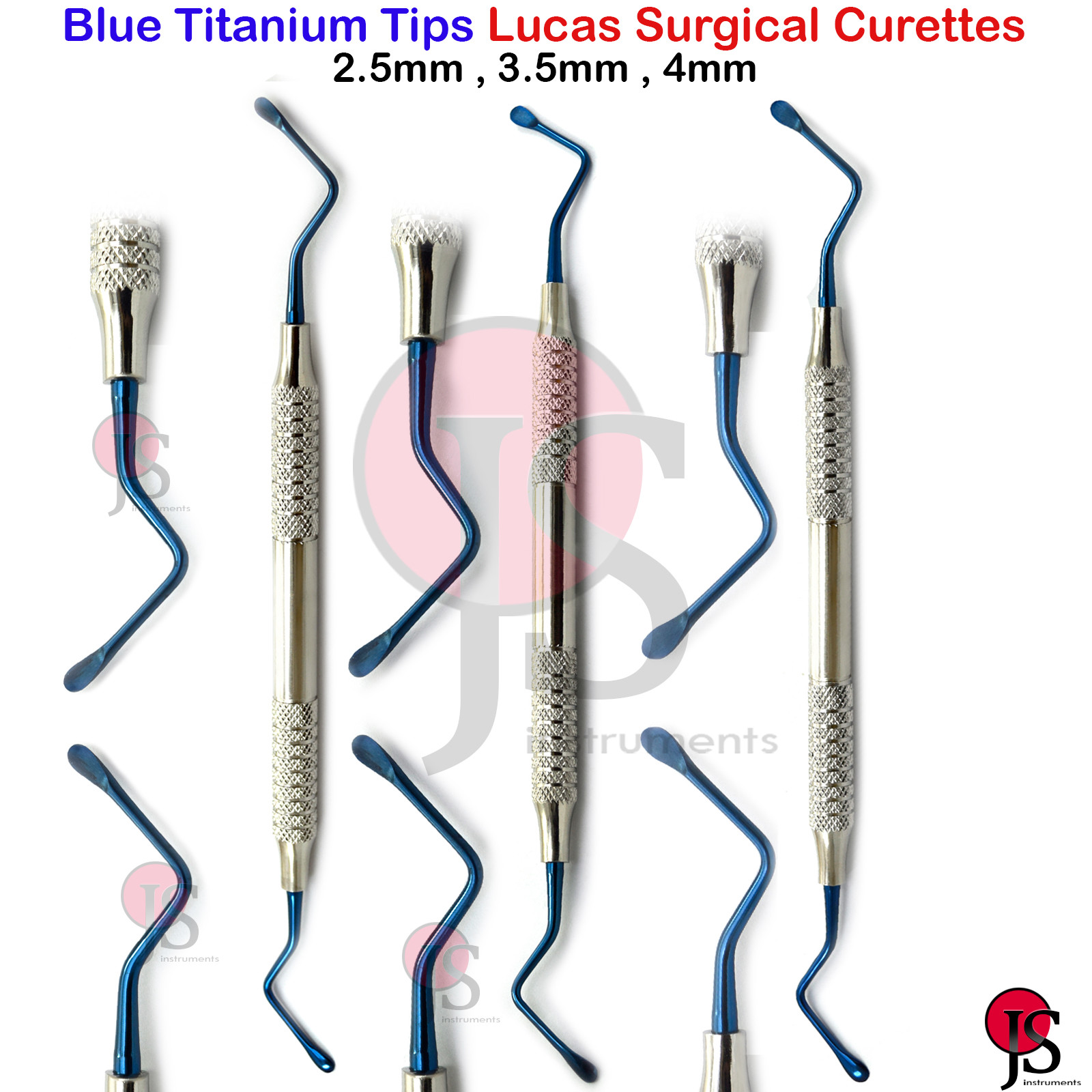 Periodontal Cyst Removal Soft Tissue Surgical Lucas Bone Curettes Blue Titanium