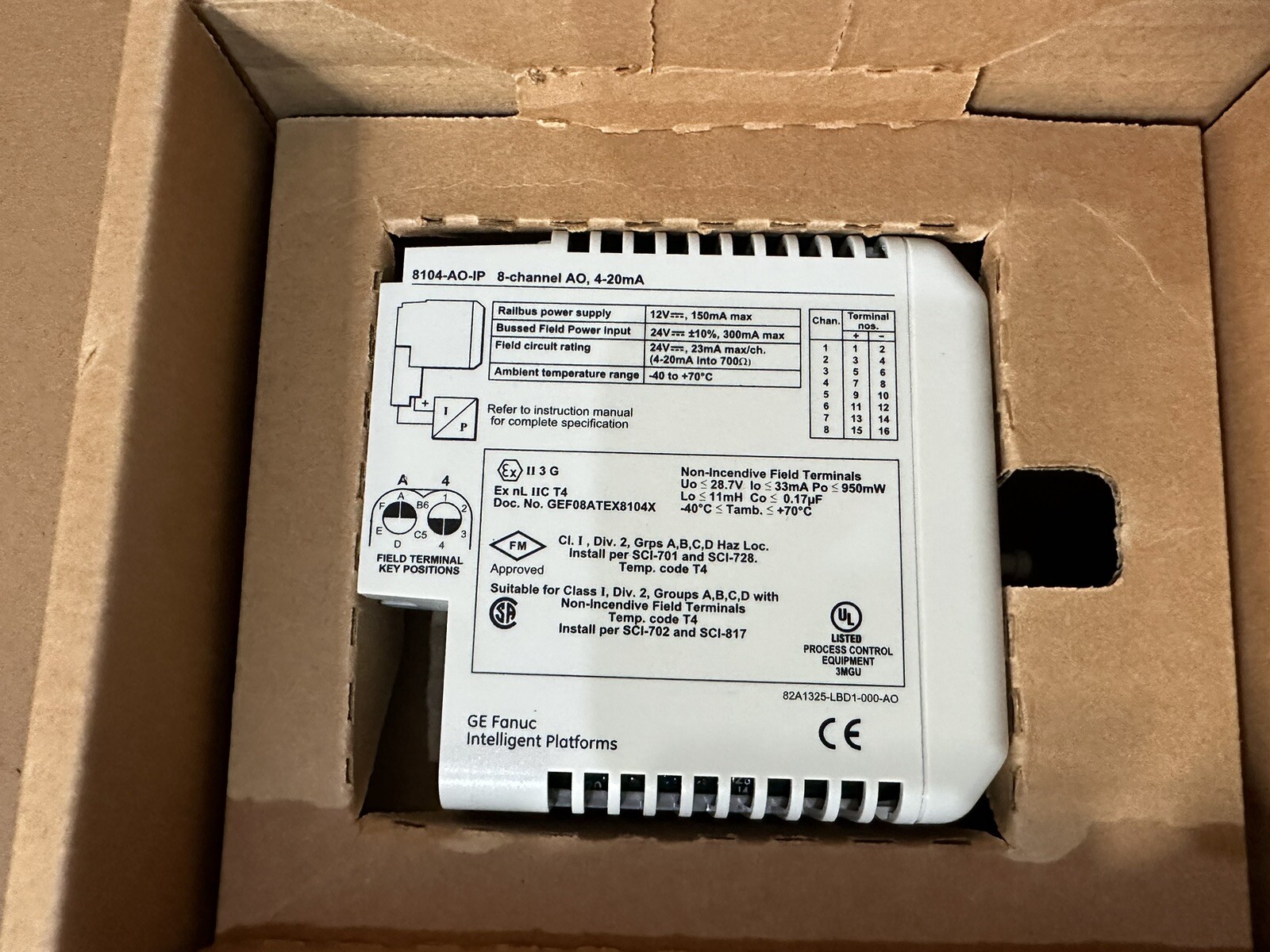 GE FANUC 8104-AO-IP-01 8 Channel 4…20MA WITHOUT HART REV,F