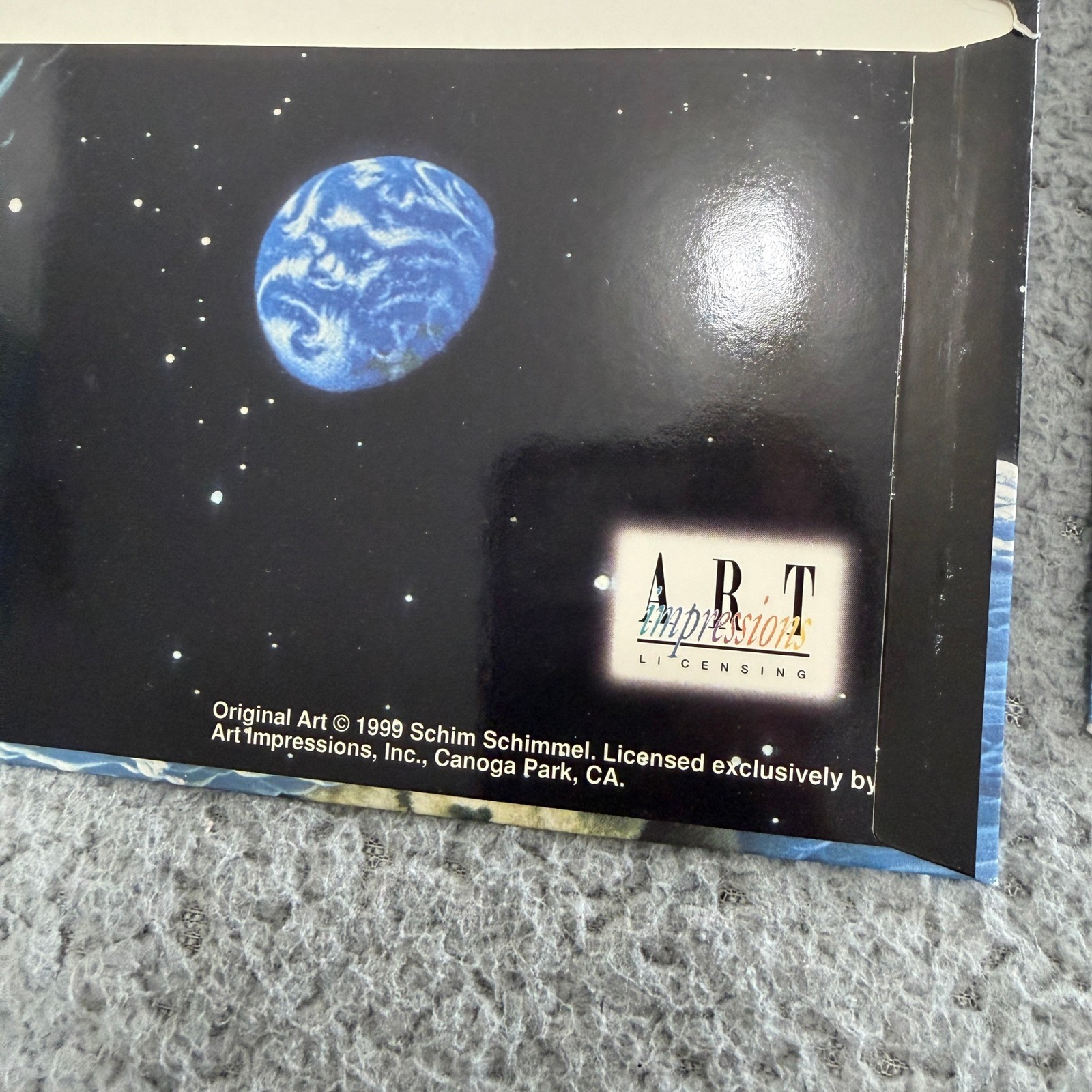 Vintage 1999 Mead Schimmel Snow Leopard Space Moon Portfolio Folders Set of 2