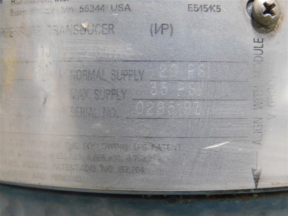 USED Rosemount 3311DS1JTB2F2G4K5 Current to Pressure Transducer 4-20mA 100MA Max