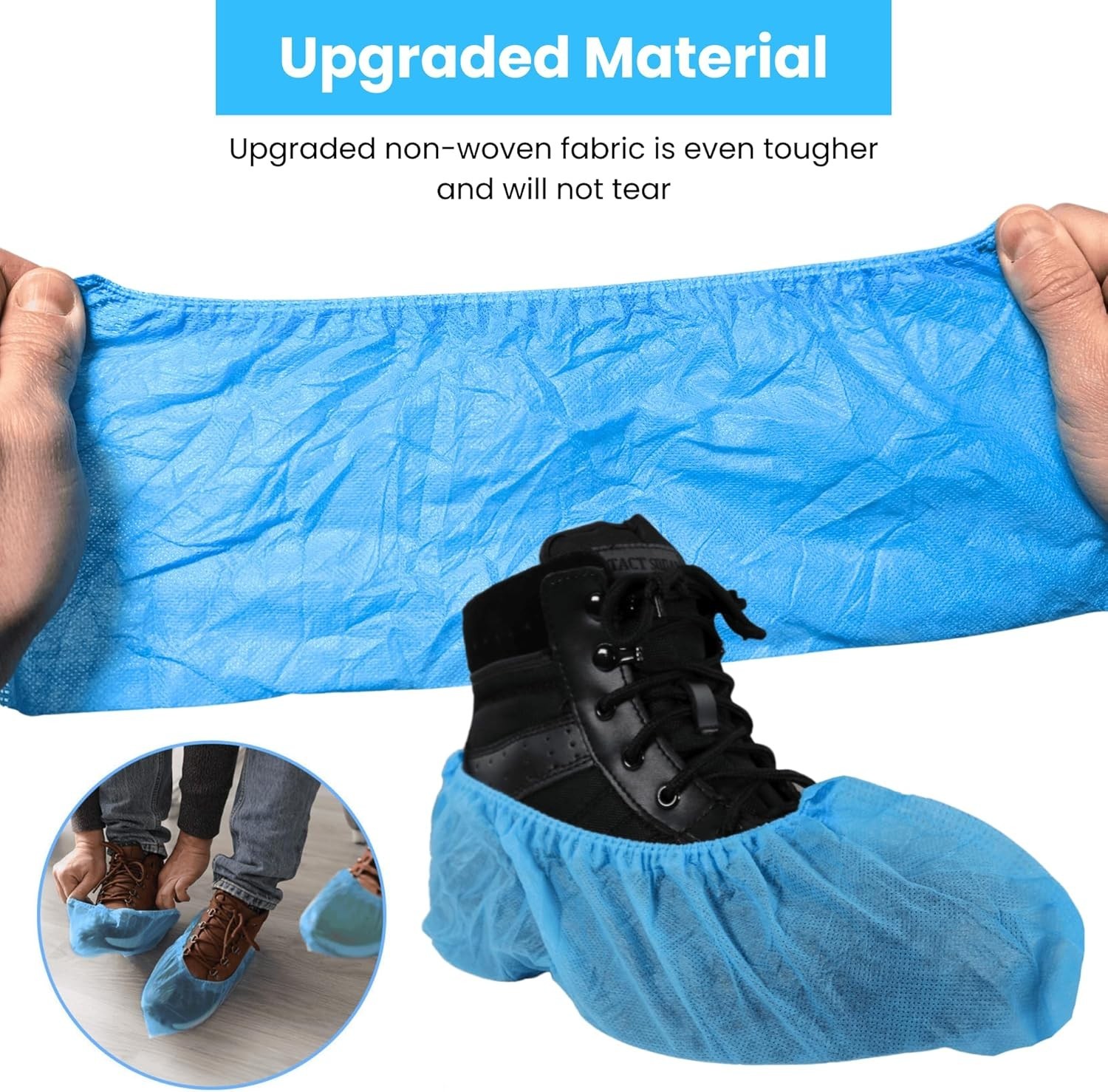 100 Disposable Shoe Covers for Indoors Non-Woven Water-Resistant Bootie Job XL