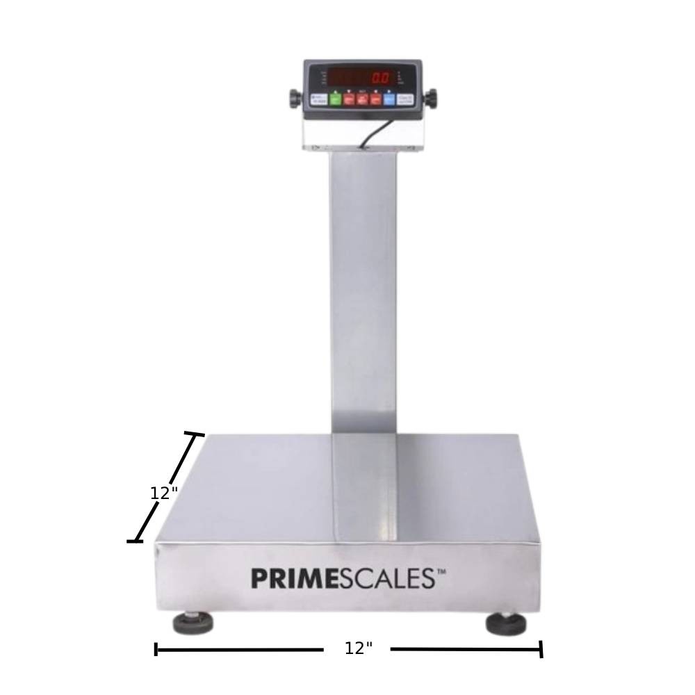New Prime NTEP 12″ x 12″ Stainless Steel Wash-down Bench Scale 100 lb x 0.02 lb