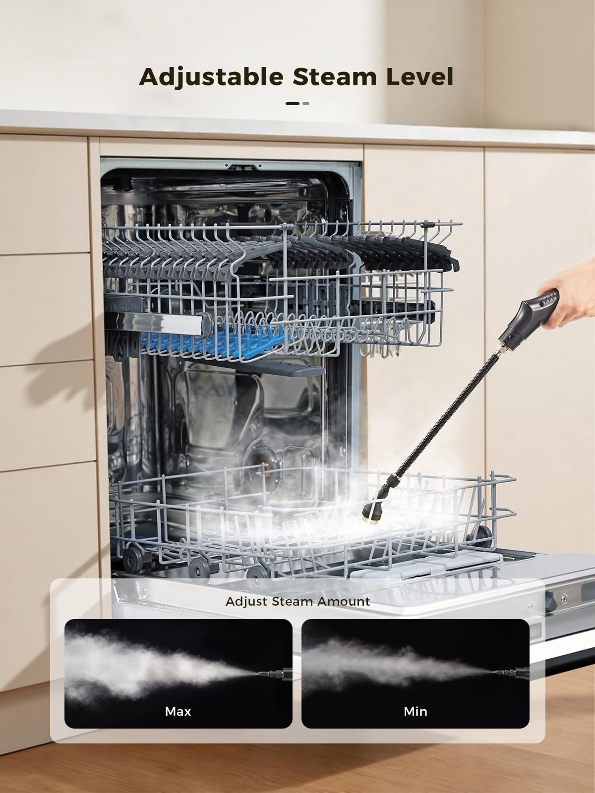 2500W Handheld Steam Cleaner with Attachments for Home & Kitchen