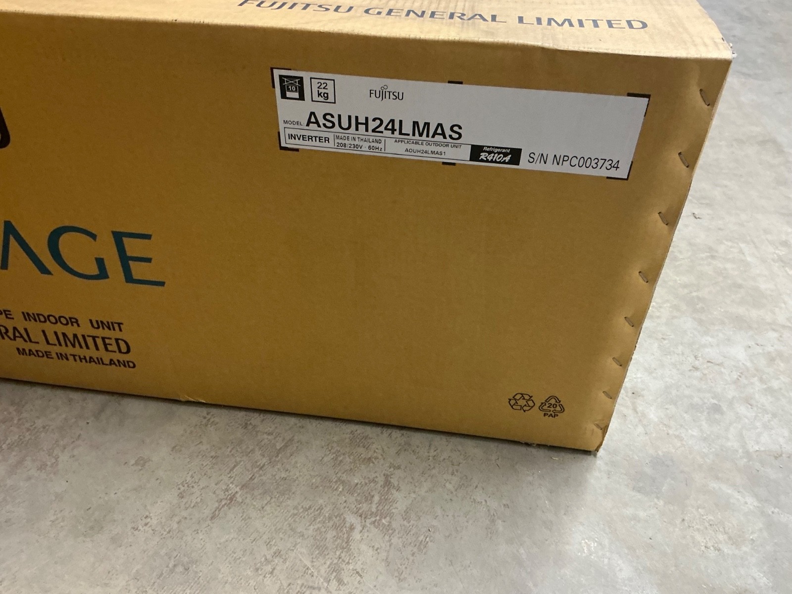 Fujitsu 24,000 BTU Wall Mounted Unit – Single Zone – ASUH24LMAS – NEW IN BOX!