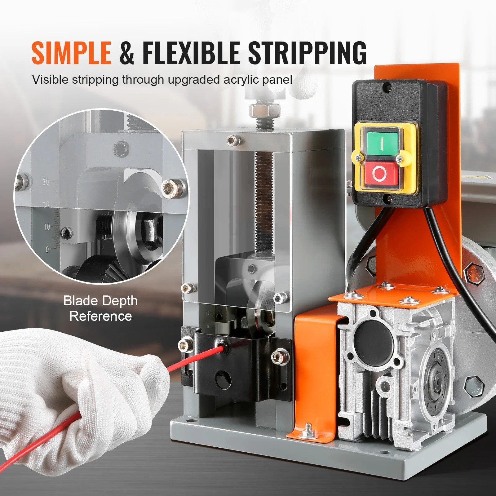 SucceBuy Electric Wire Stripper 180W 1.5-25mm Copper Cable Peeling Machine